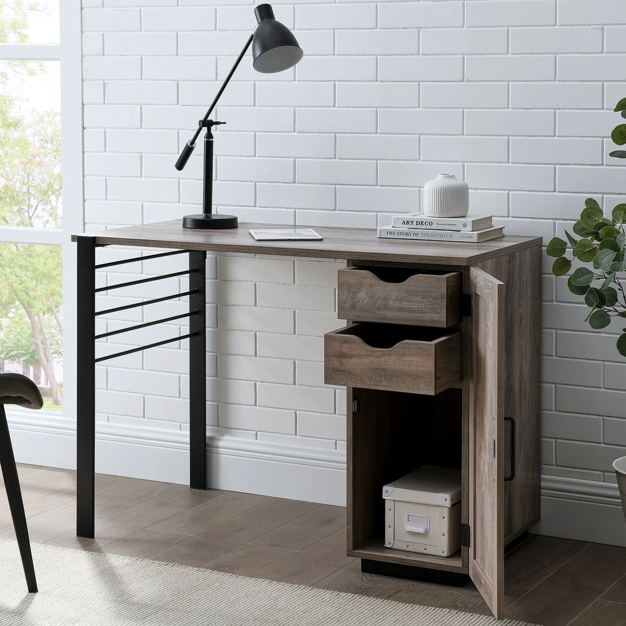 Jared 42 Storage Desk with Chalkboard Door