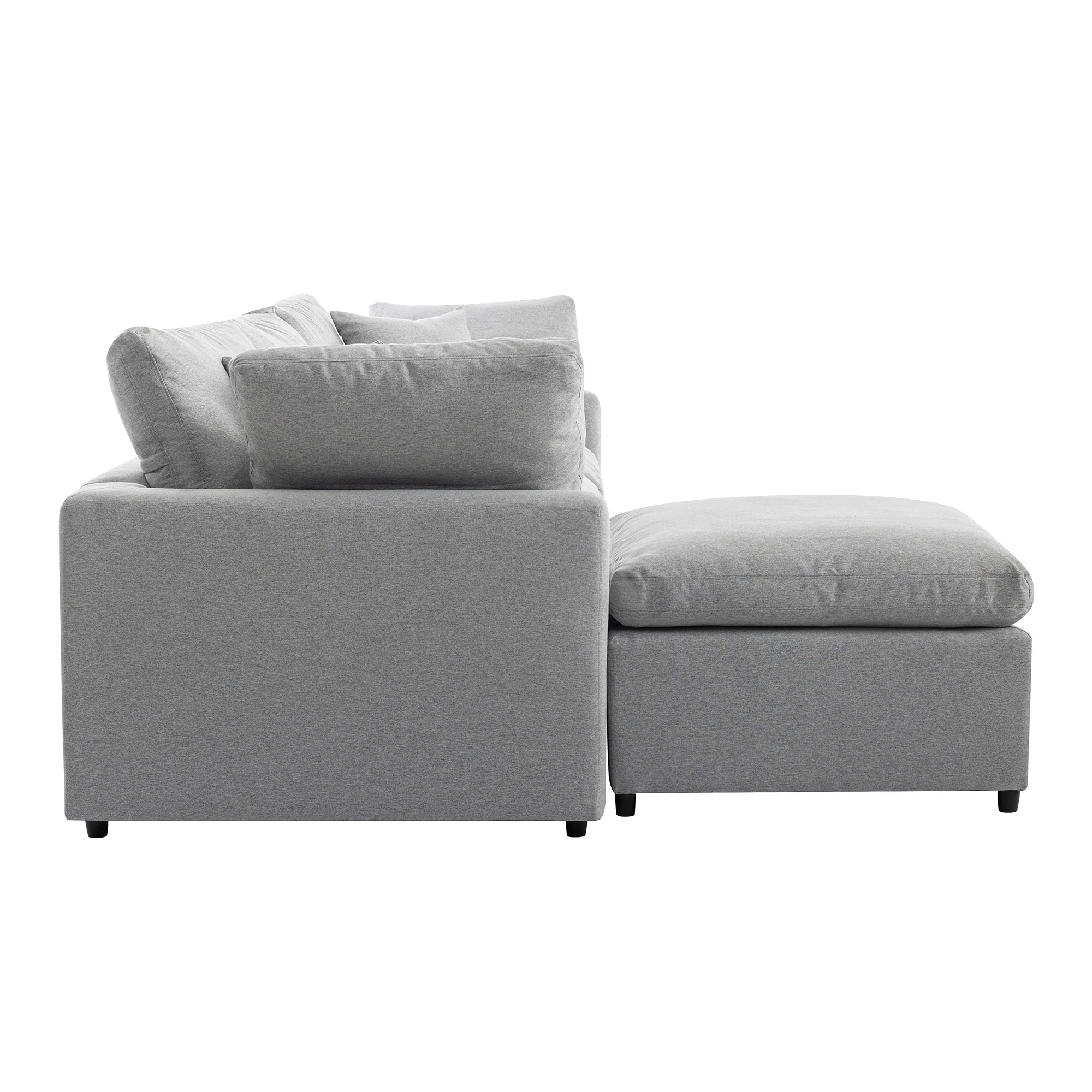 Walker Edison | Down Filled Convertible Sectional Sofa with Reversible Chaise