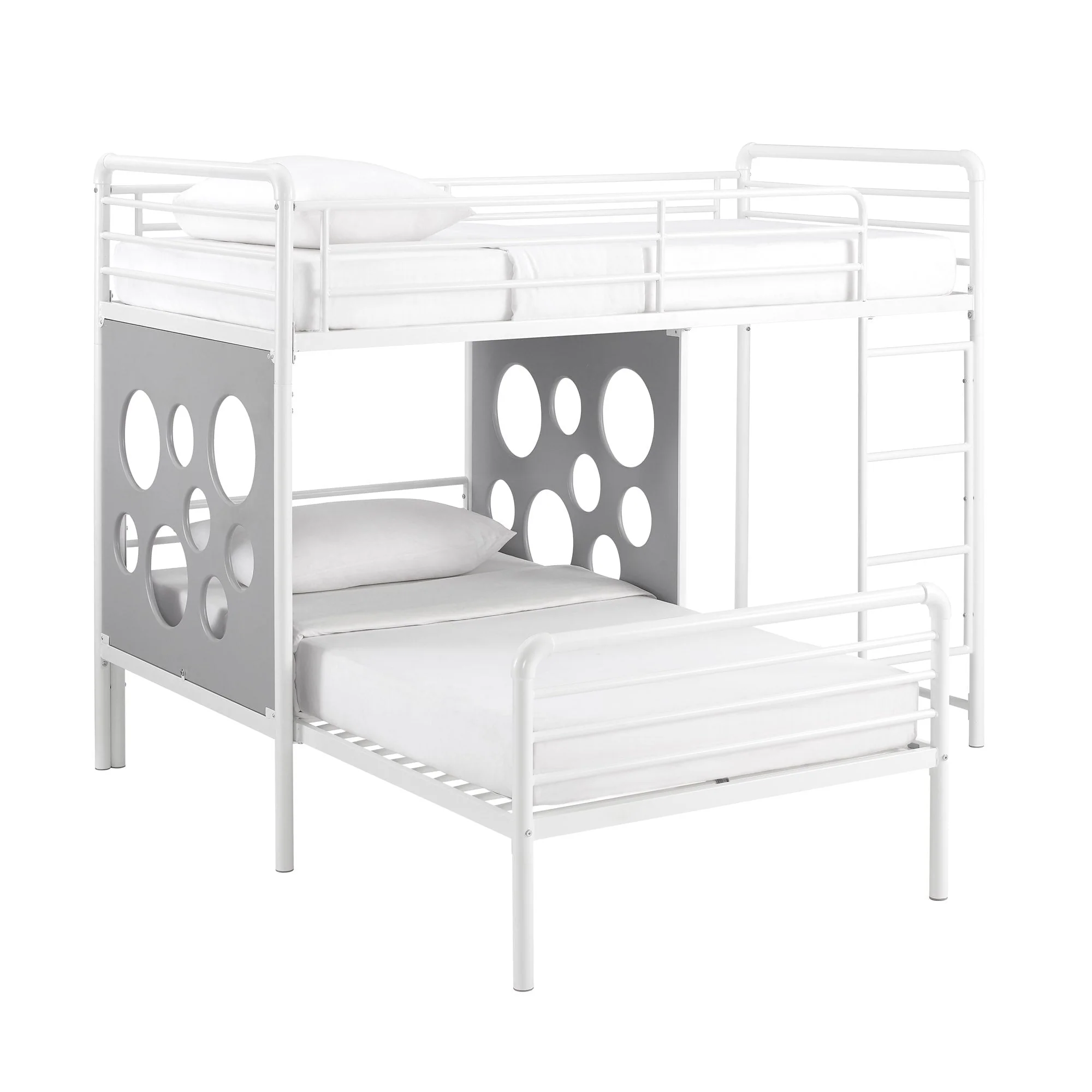 Devan 60 L-Shape Bunk Bed with Cut Out Panels
