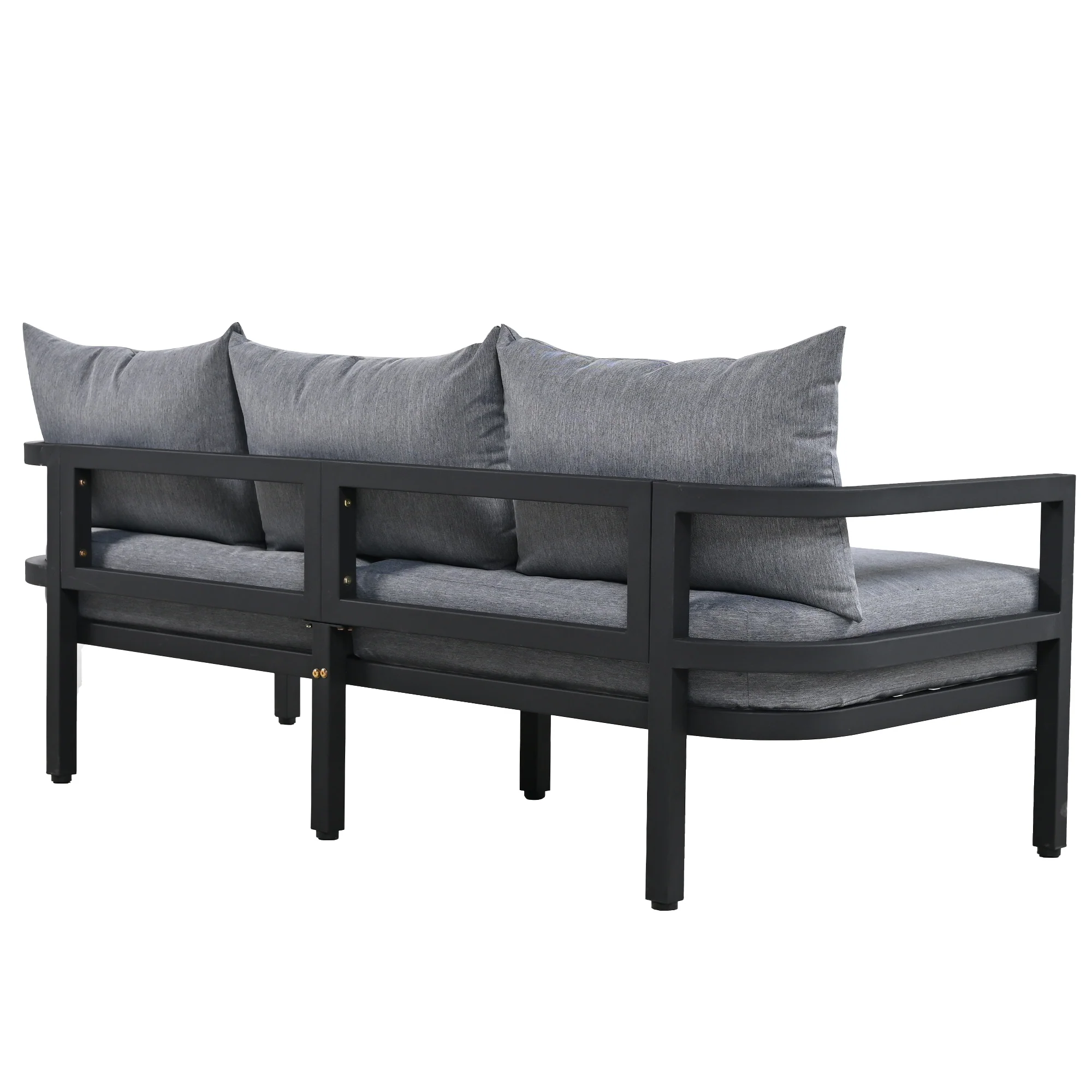 Walker Edison | Outdoor Patio Steel 4 Piece Sofa Set
