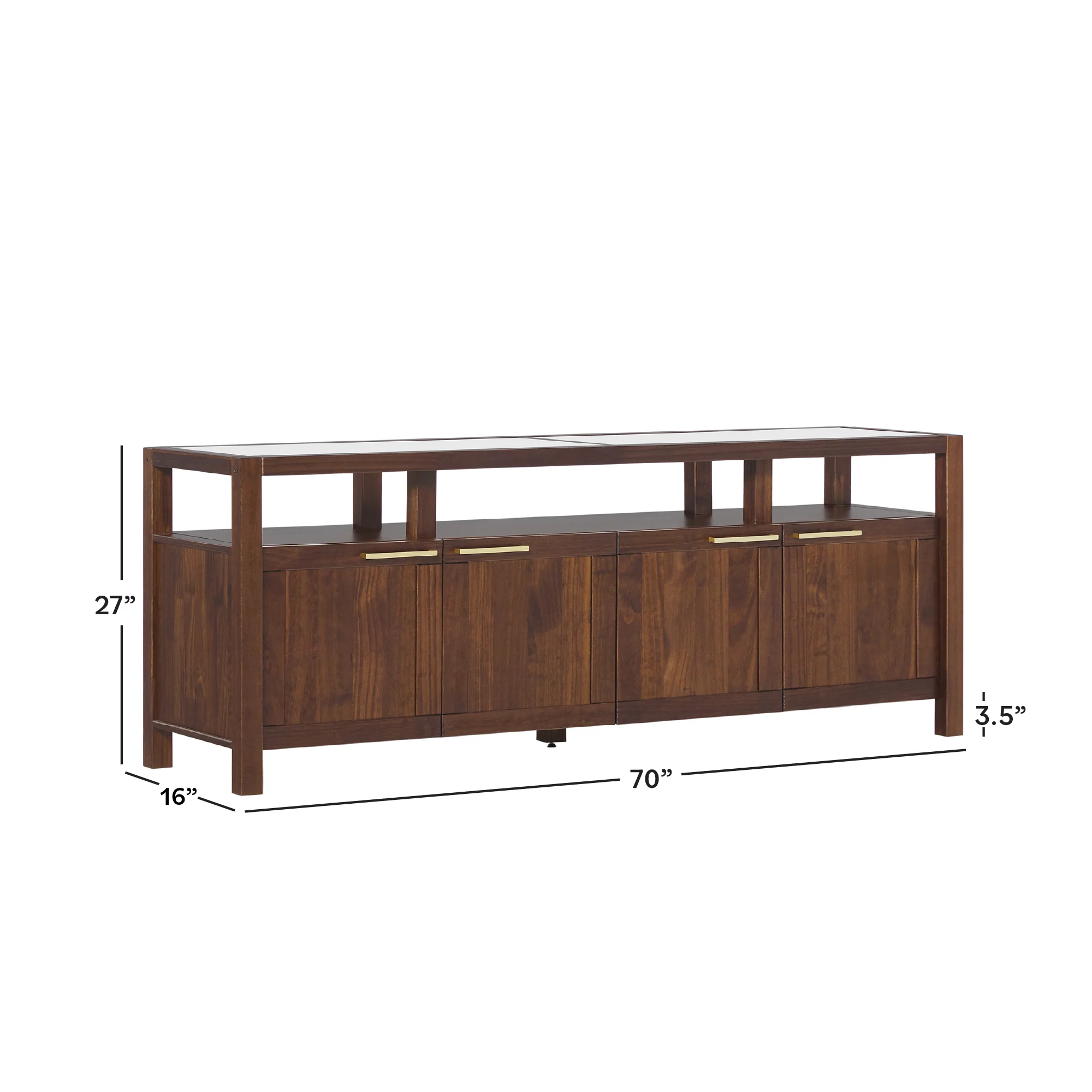 Isla Modern TV Stand with Glass Top
