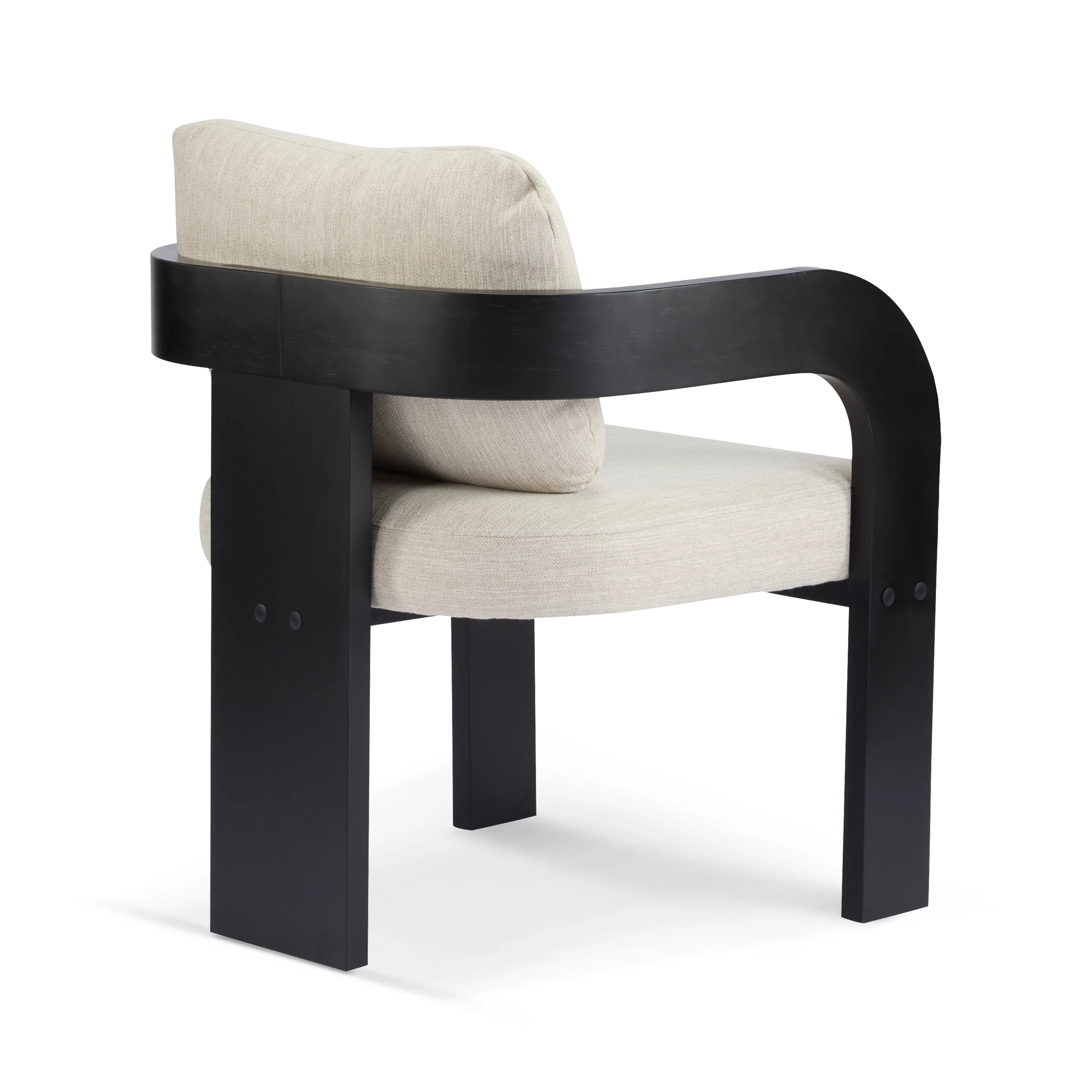 Black 2 Pack Dining Chairs with Pillow Back and Solid Wood Frame