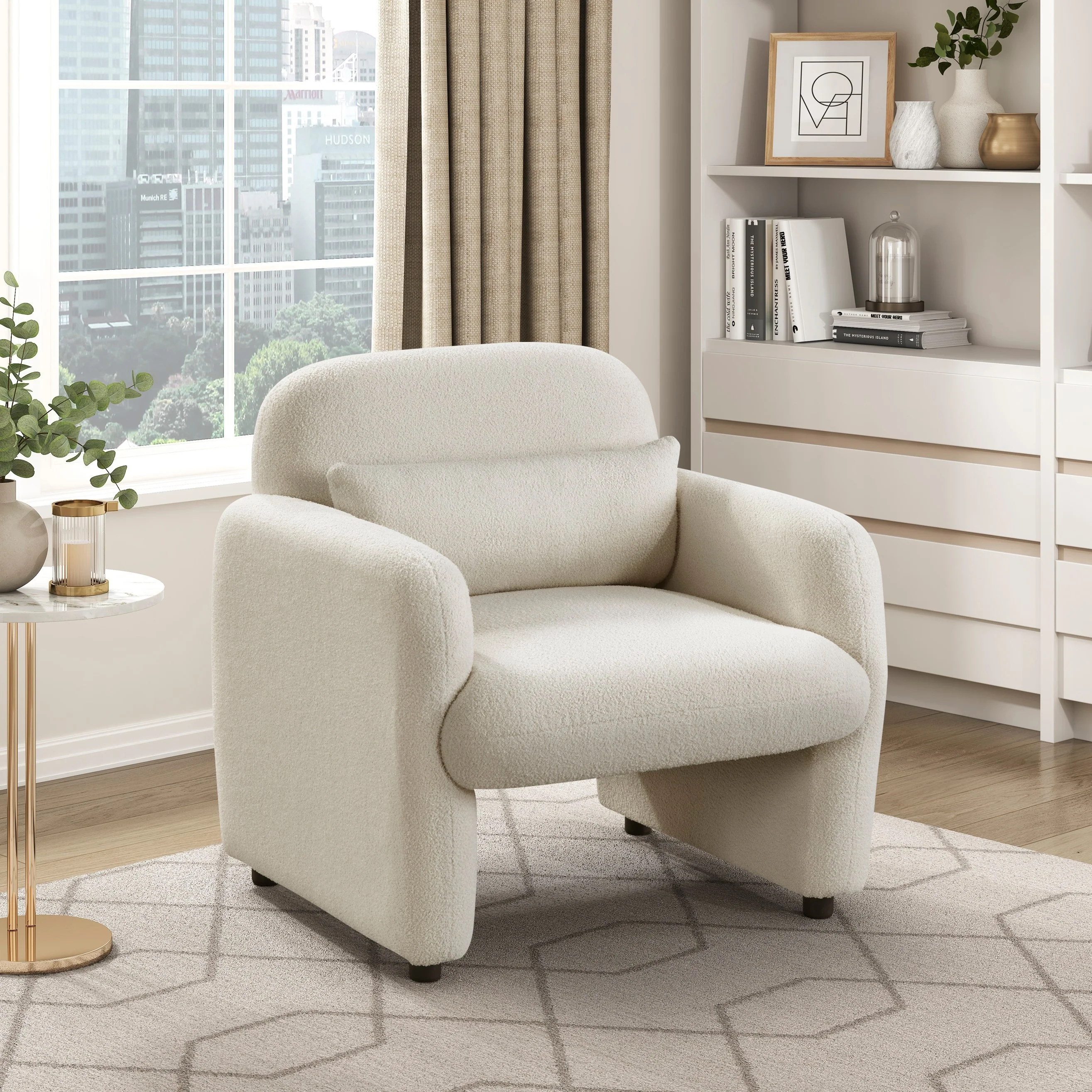 Walker Edison | Contemporary Boucle Accent Chair