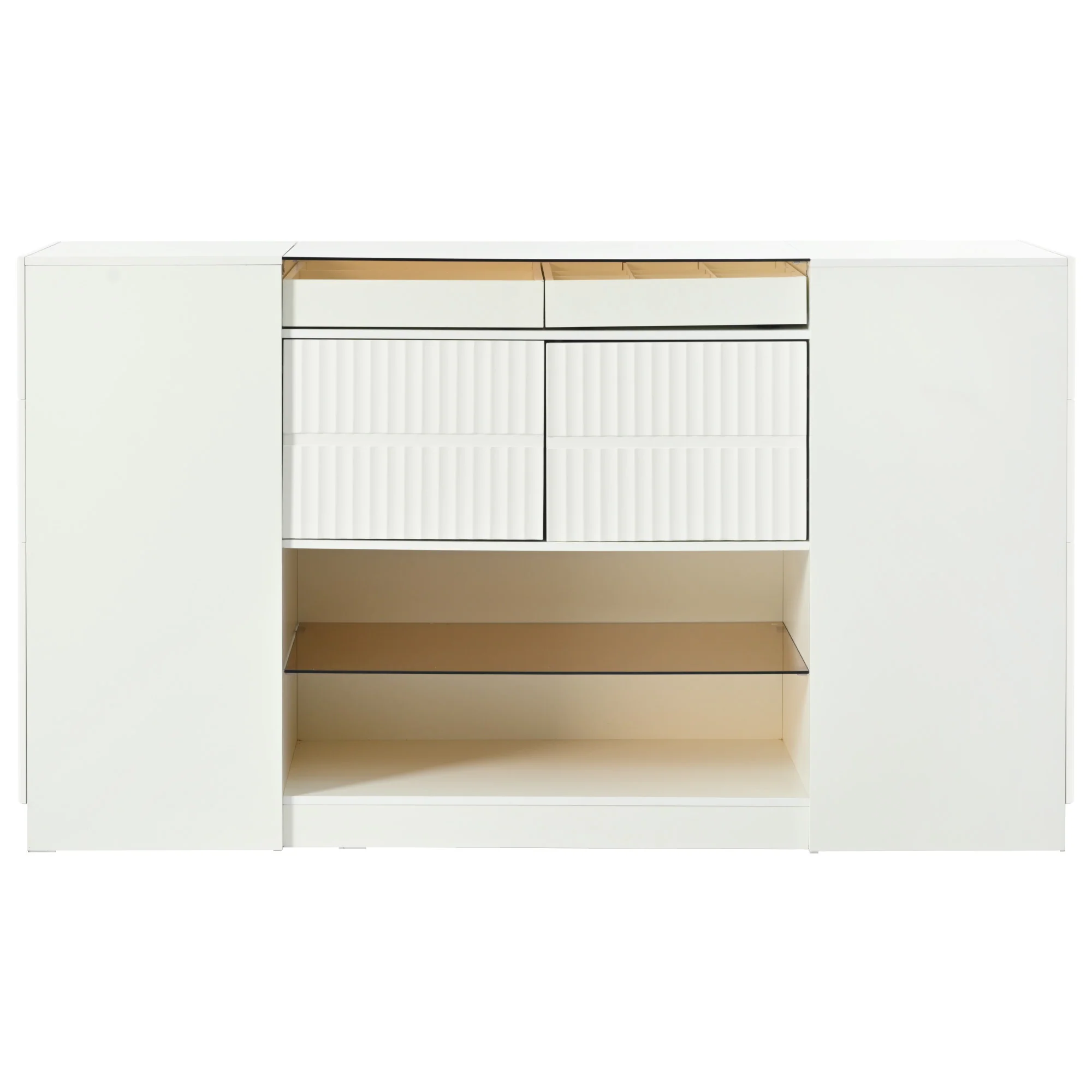 Walker Edison | Modern Multi-Functional Island Vanity Dresser and Storage Cabinet