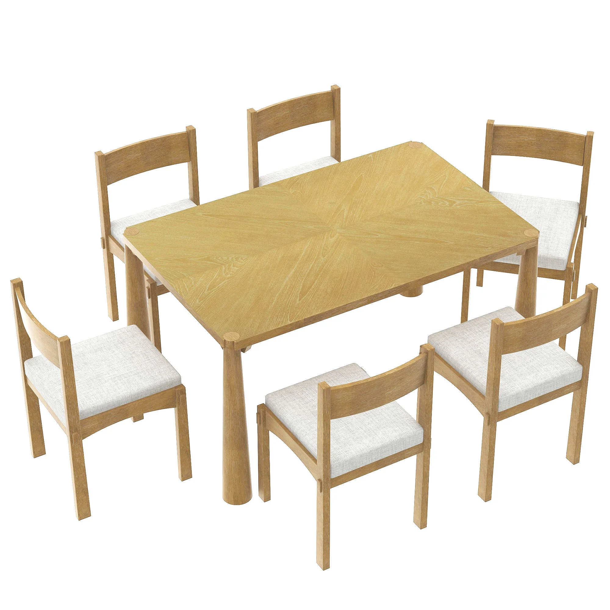 Walker Edison | Classic Modern 7-Piece Dining Table Set for 6
