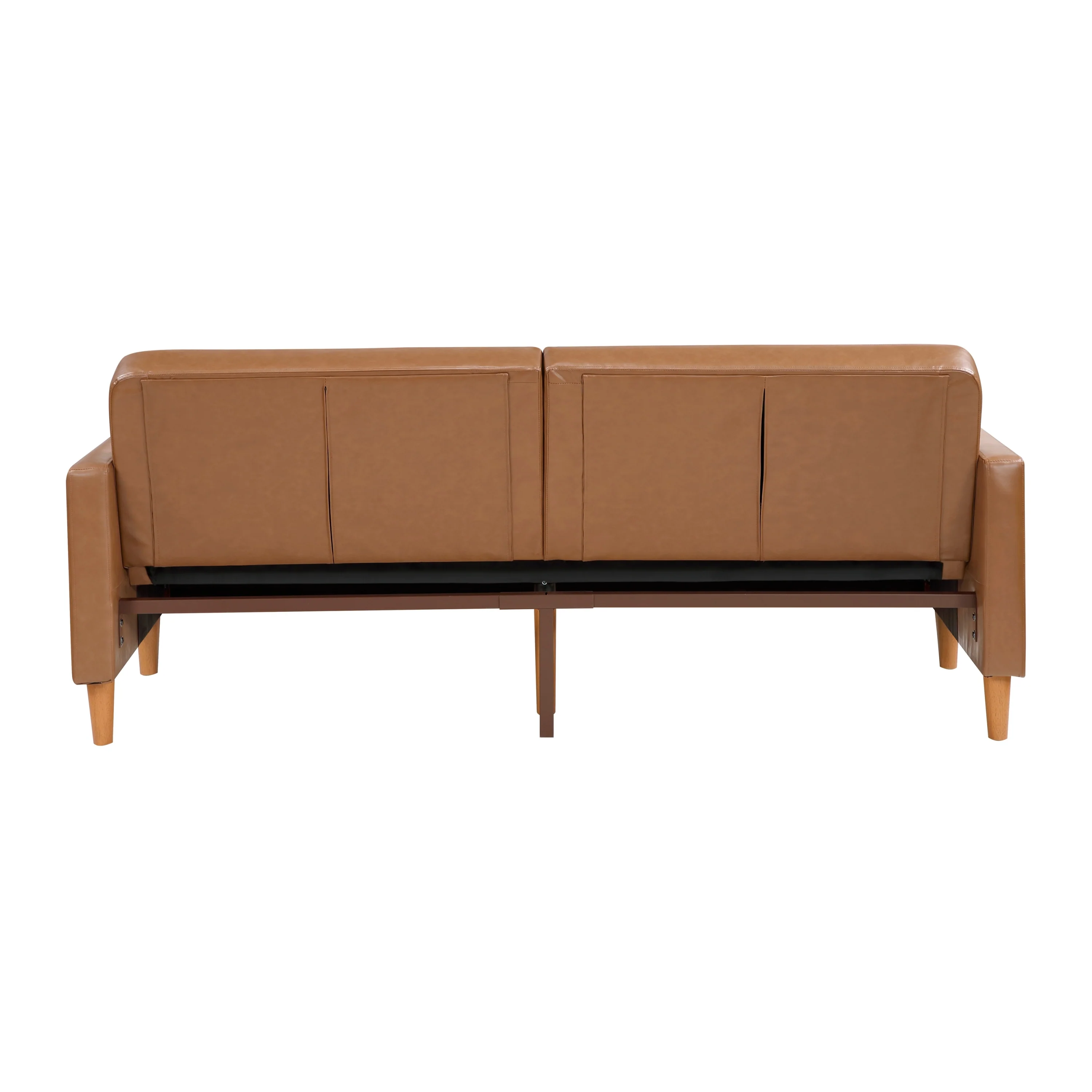 Walker Edison | Faux Leather Convertible Sleeper Sofa