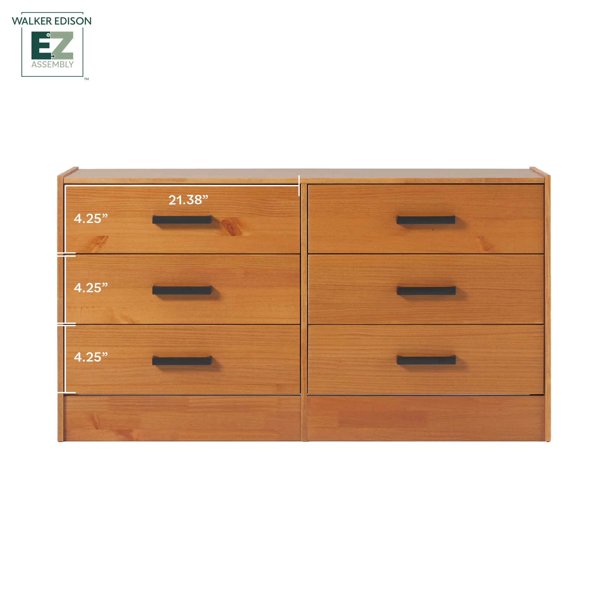 Declan 6-Drawer Solid Wood Dresser with Handles
