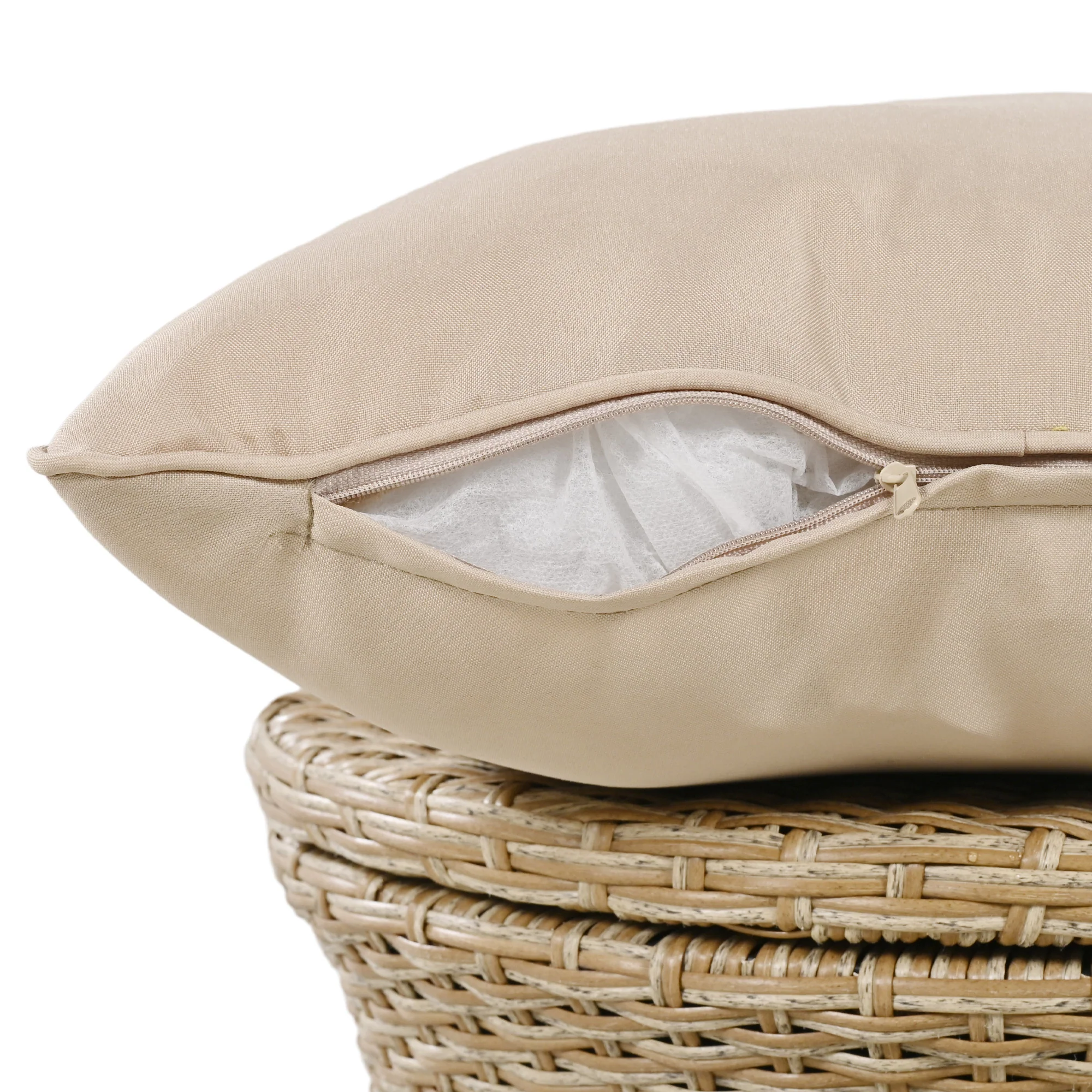 Walker Edison | 5 Piece Outdoor Patio Chat Set with Ottomans and Side Table