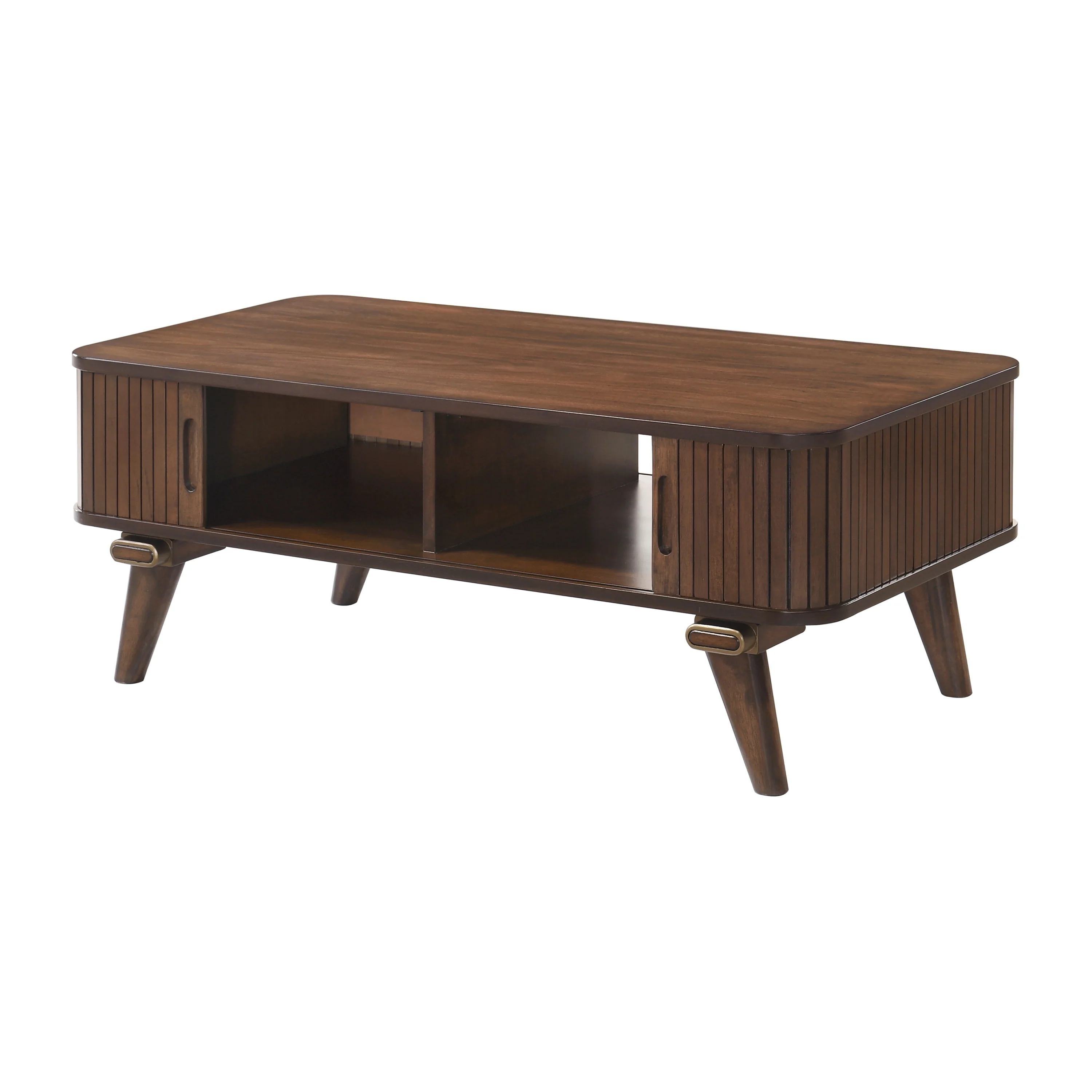 Walker Edison | Minimalist Reeded Storage Coffee Table