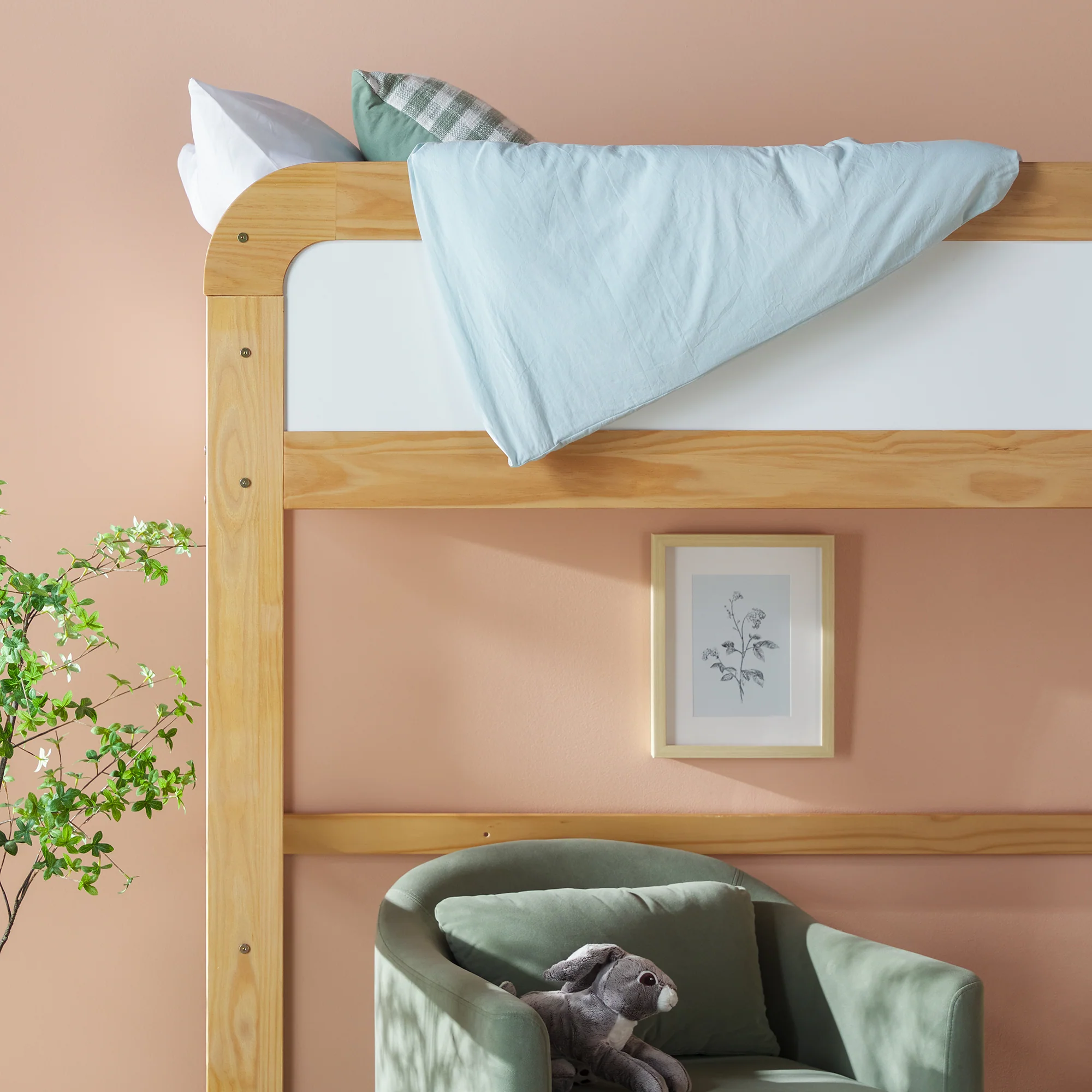 Adyn Contemporary Twin Loft Bunk Bed with Ladder