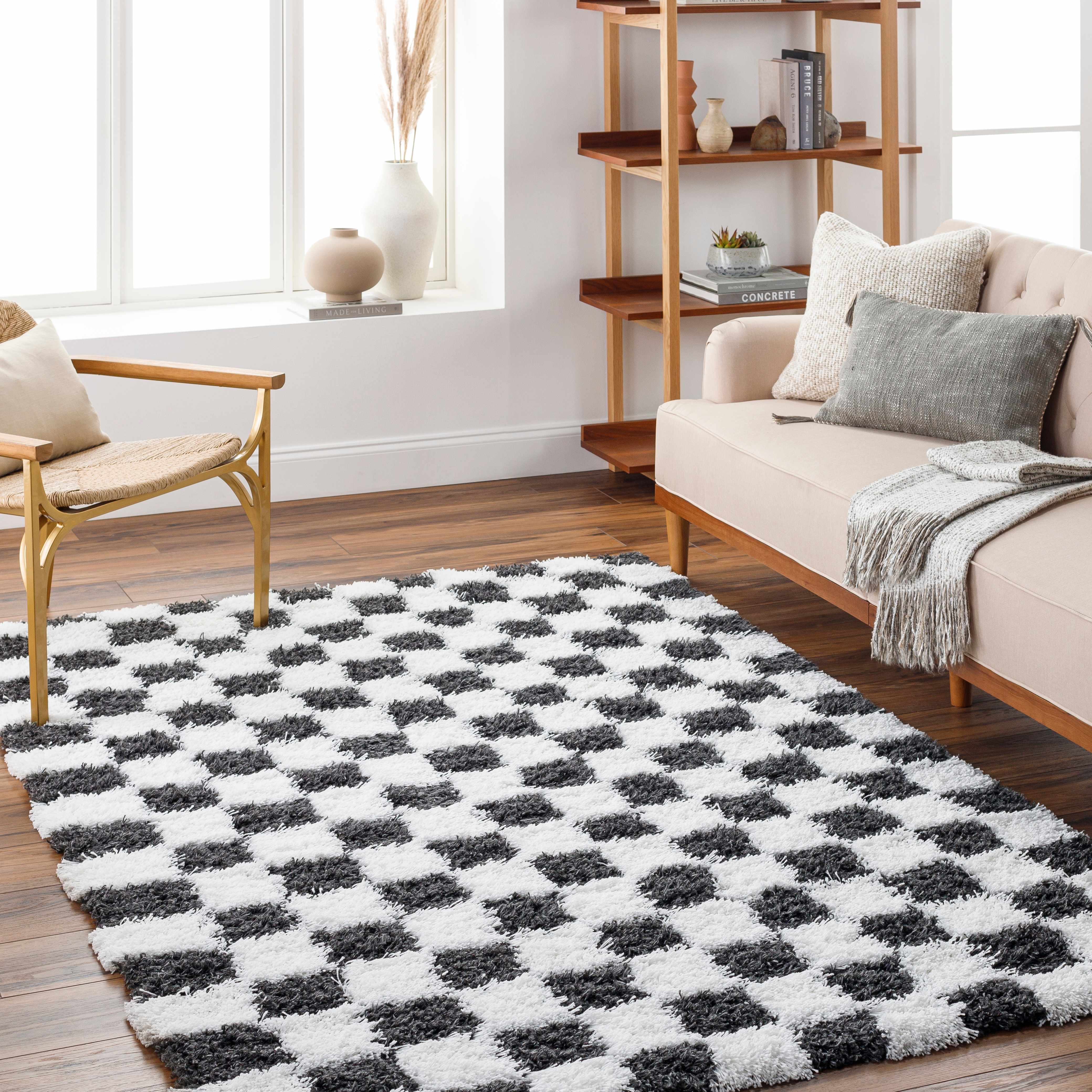 Boutique Rugs - Atira Black & White Checkered Area Rug