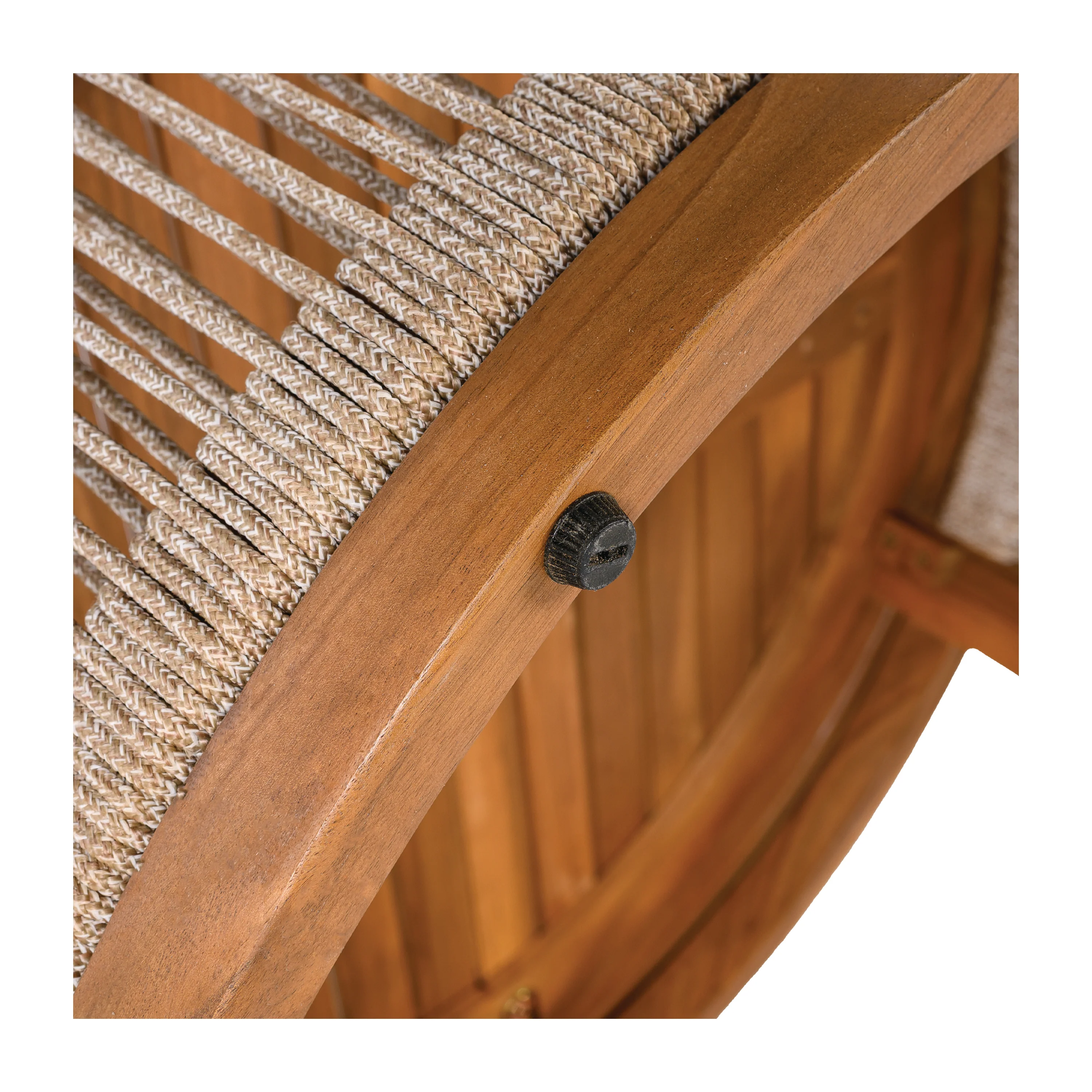 Walker Edison | Handwoven Rope Accent Boho Acacia Wood Outdoor Coffee Table