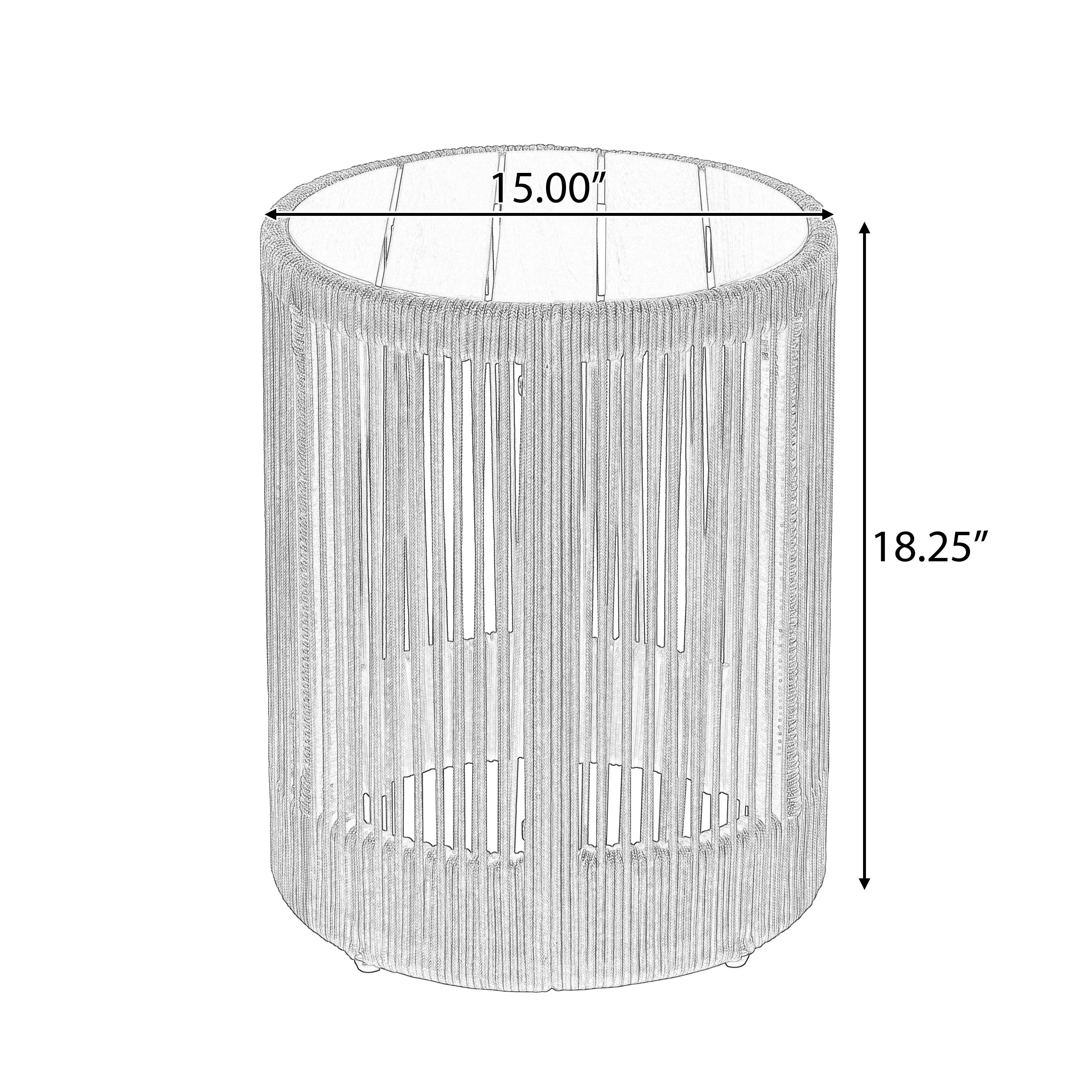 Walker Edison | Modern Woven Rope Design Coffee Table and Side Table Set of 2