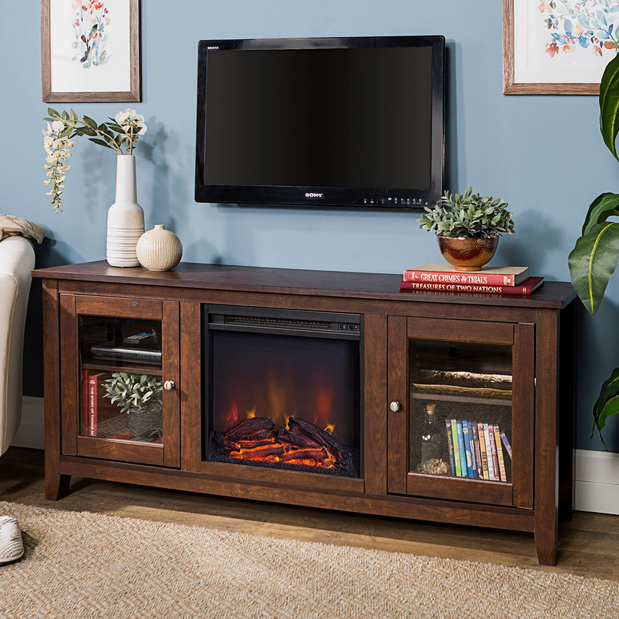 58 Traditional Electric Fireplace TV Stand