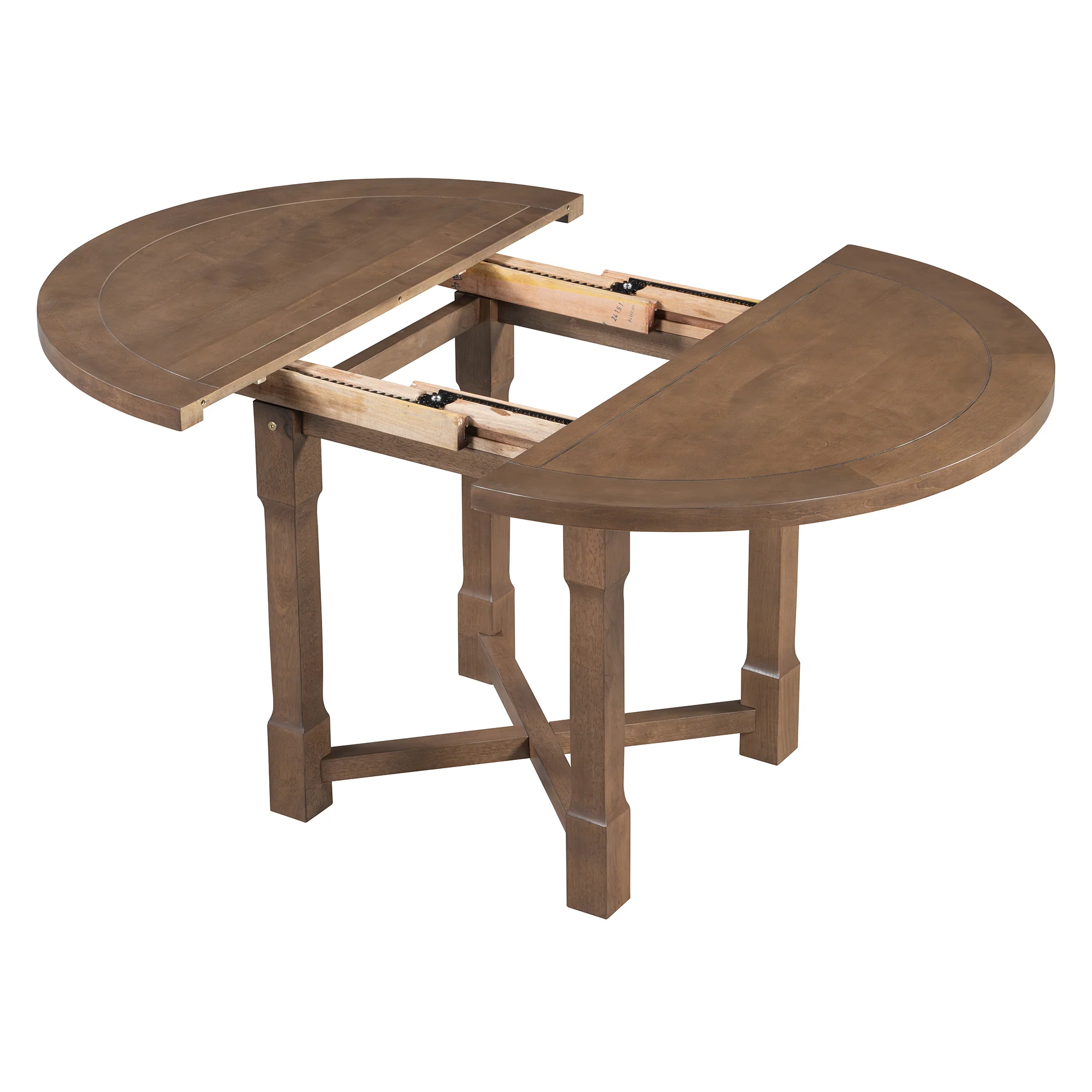 Walker Edison | Farmhouse Kitchen 5-Piece Extendable Dining Table Set for 4 with Upholstered Chair