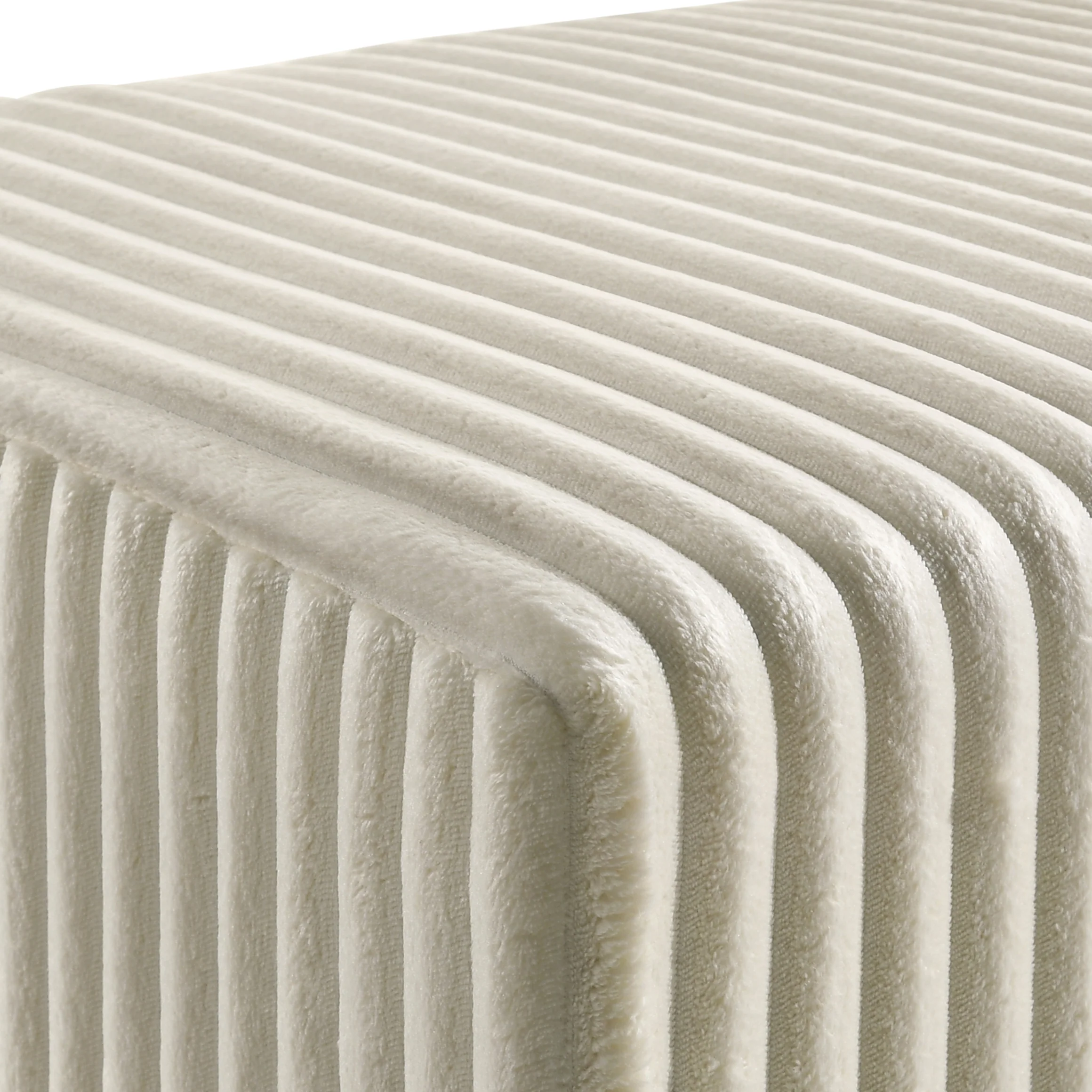 Walker Edison | Corduroy Upholstery King Bed with 2 Nightstands and Bench