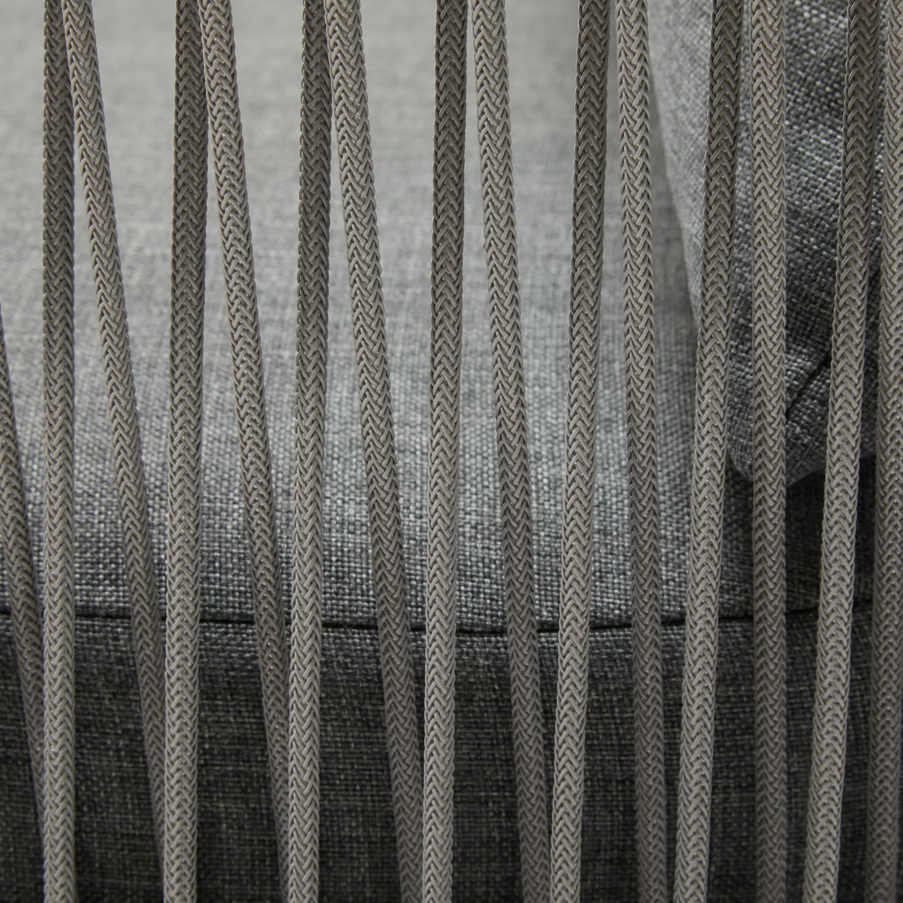 Walker Edison | Stylish Rope-Weave Gray Curved Outdoor Chairs Set of 2