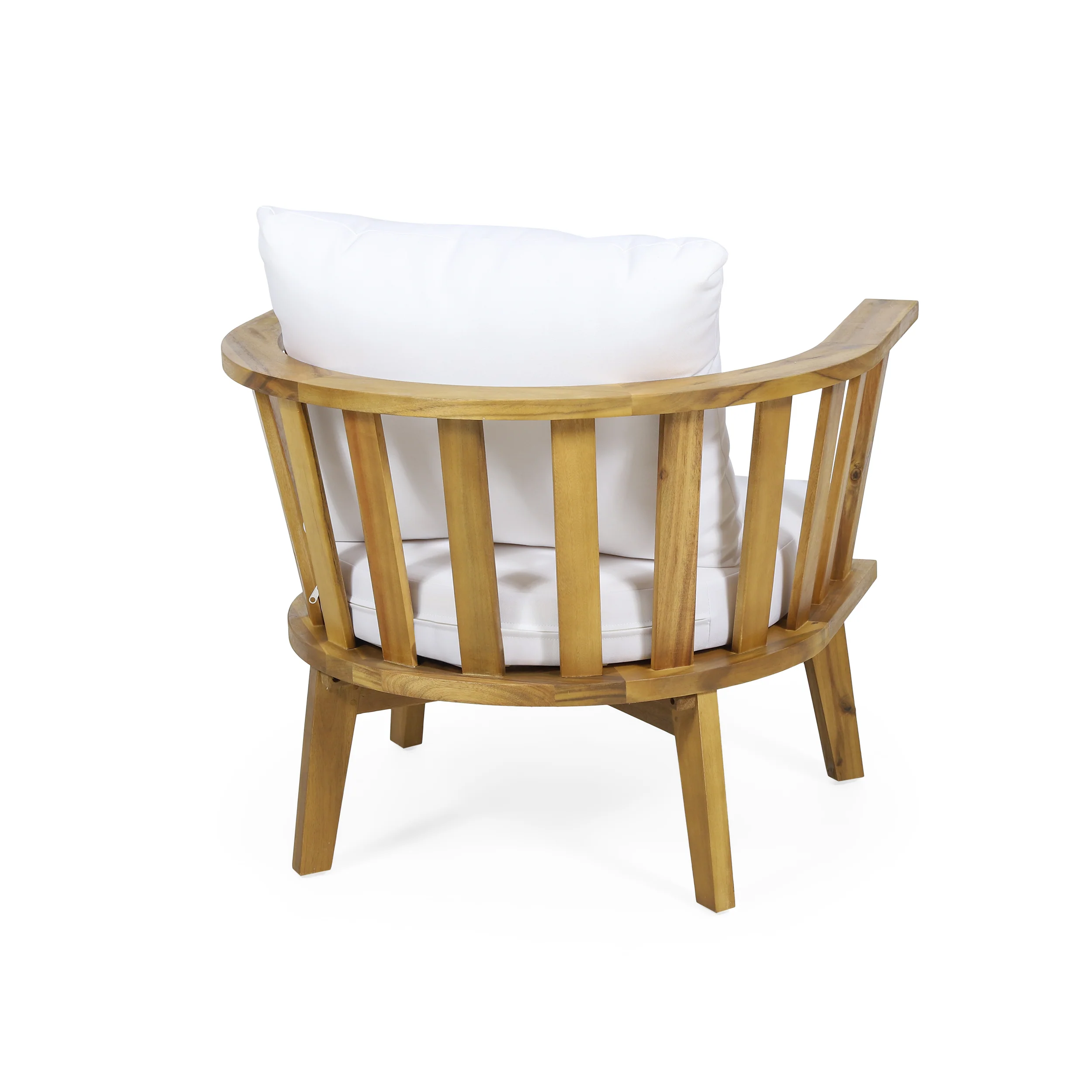 Walker Edison | Teak Acacia Wood Outdoor Patio Club Chair Set of 2