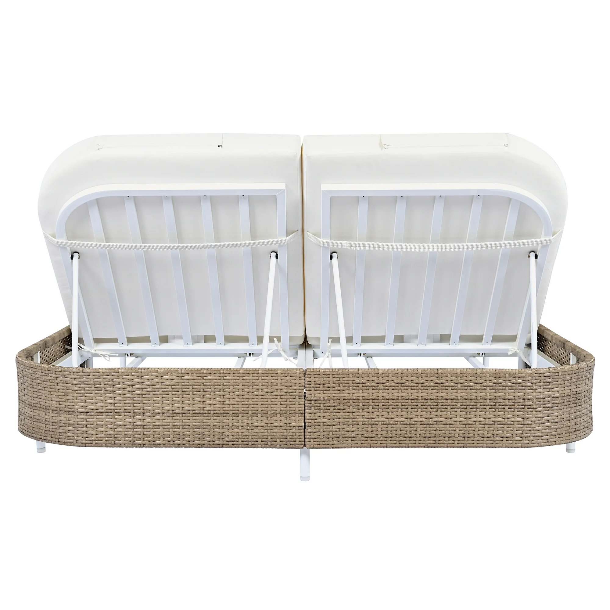 Walker Edison | Minimalist Outdoor Patio Rattan Adjustable Daybed