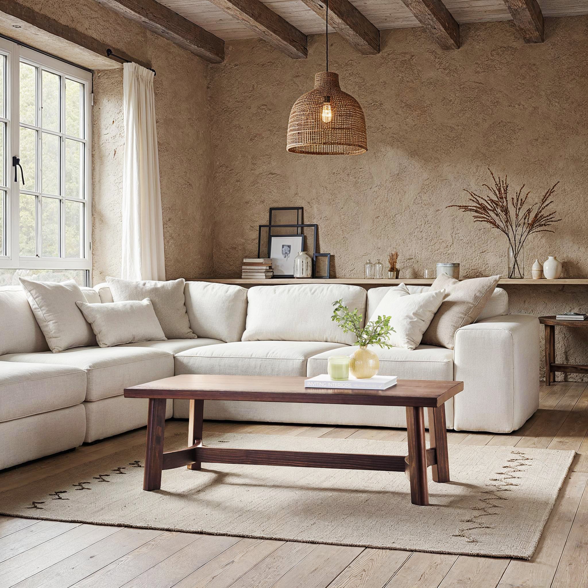 Colt Modern Farmhouse Easy Assembly 48 Coffee Table