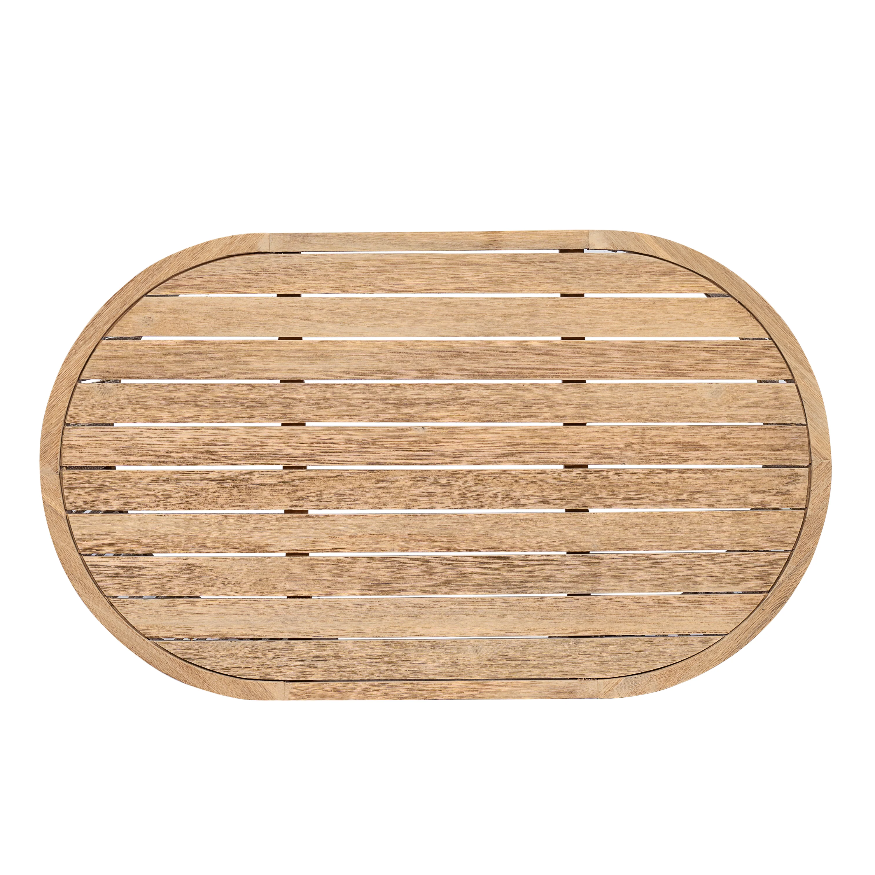 Walker Edison | Outdoor Acacia Wood Oval Coffee Table with Rope