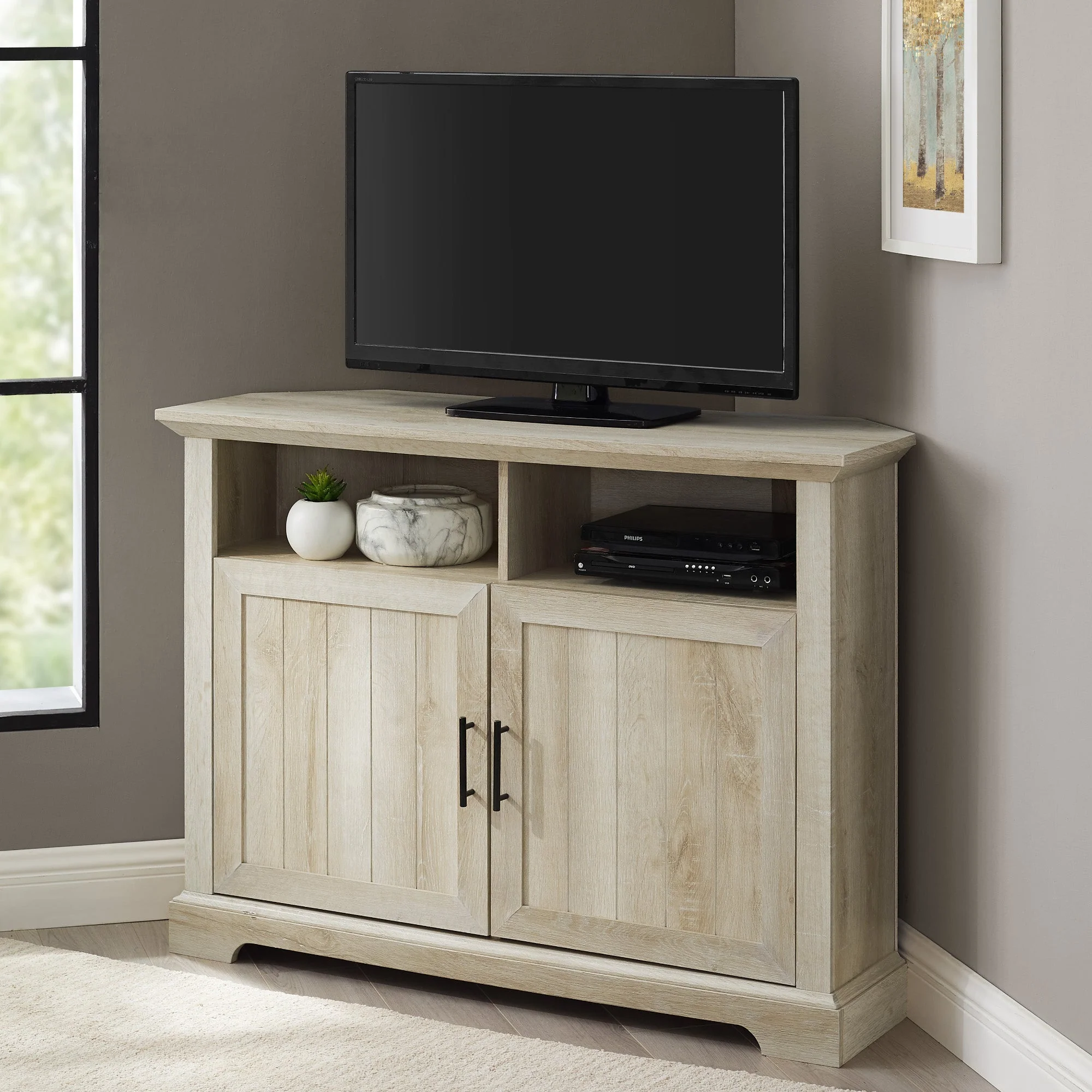 Columbus 44 Grooved Door Corner TV Stand
