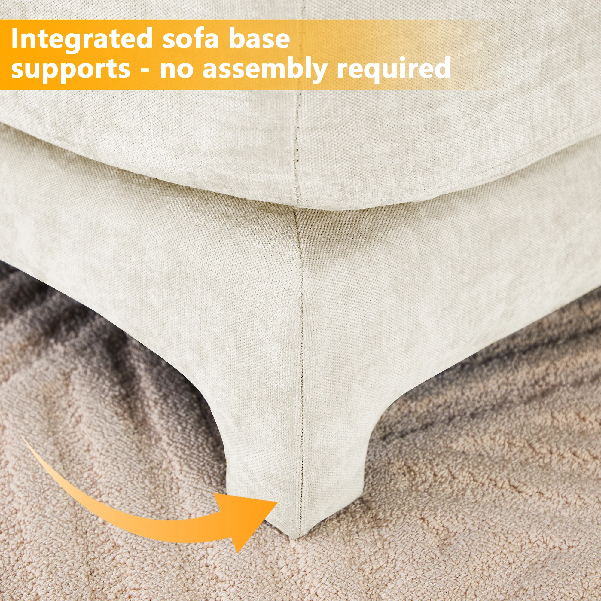 Walker Edison | High-Resilience Foam Chenille Sectional Sofa with Ottomans