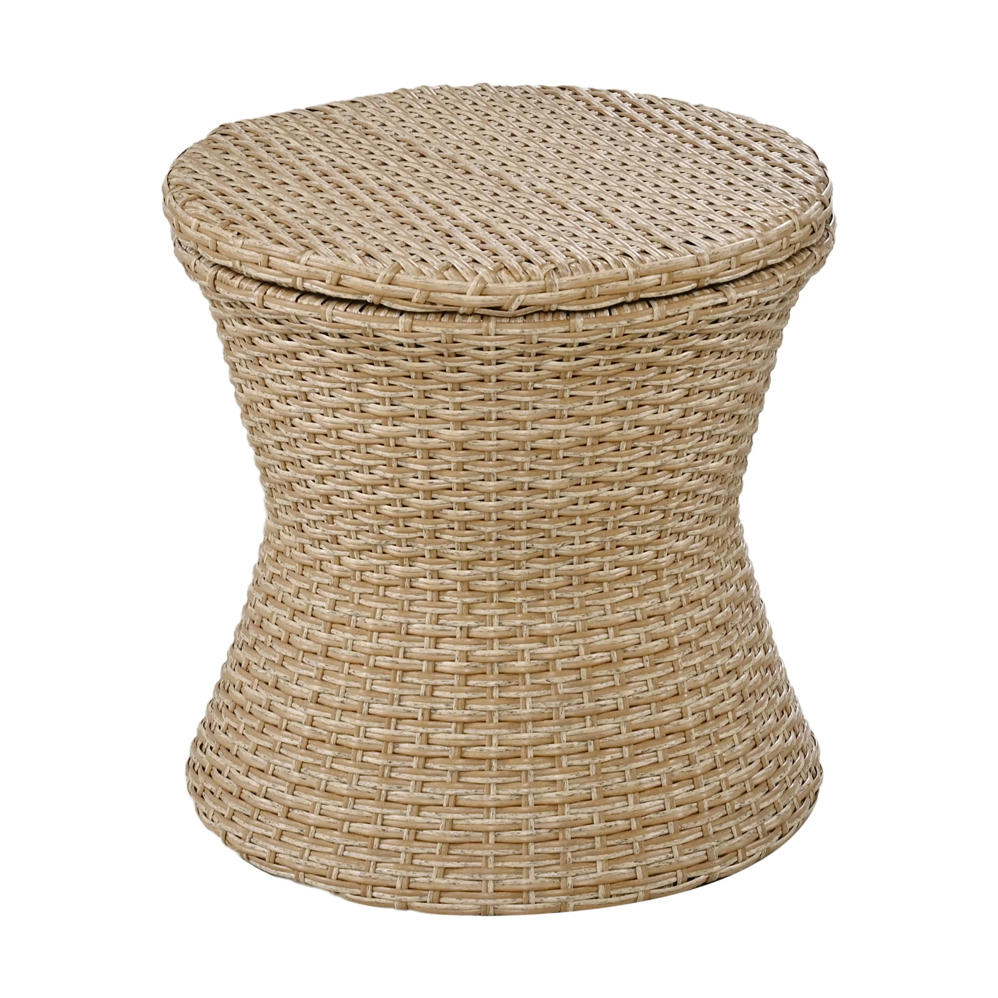 Walker Edison | 5 Piece Outdoor Patio Chat Set with Ottomans and Side Table