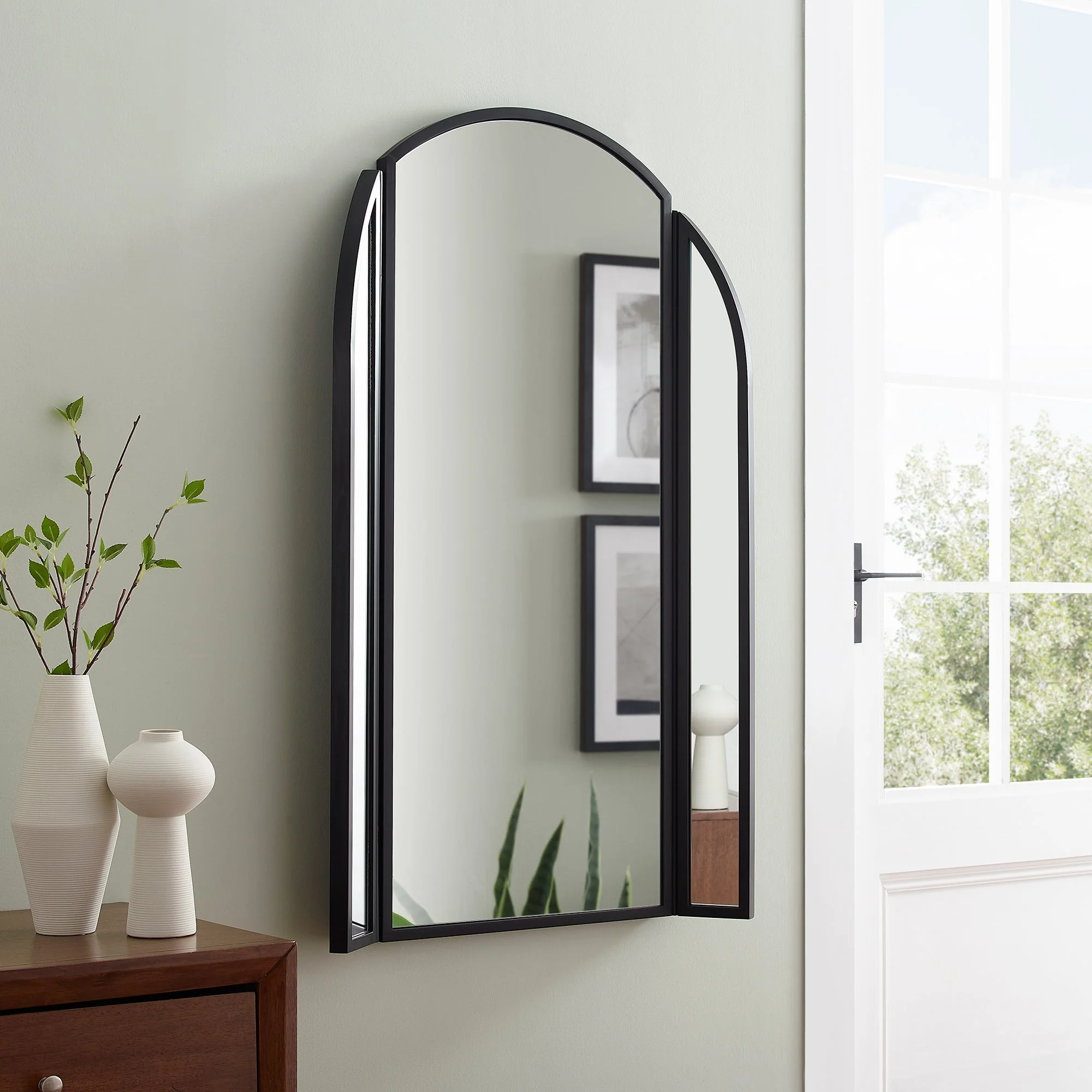 48 Arched Wall Mirror with Hinging Sides