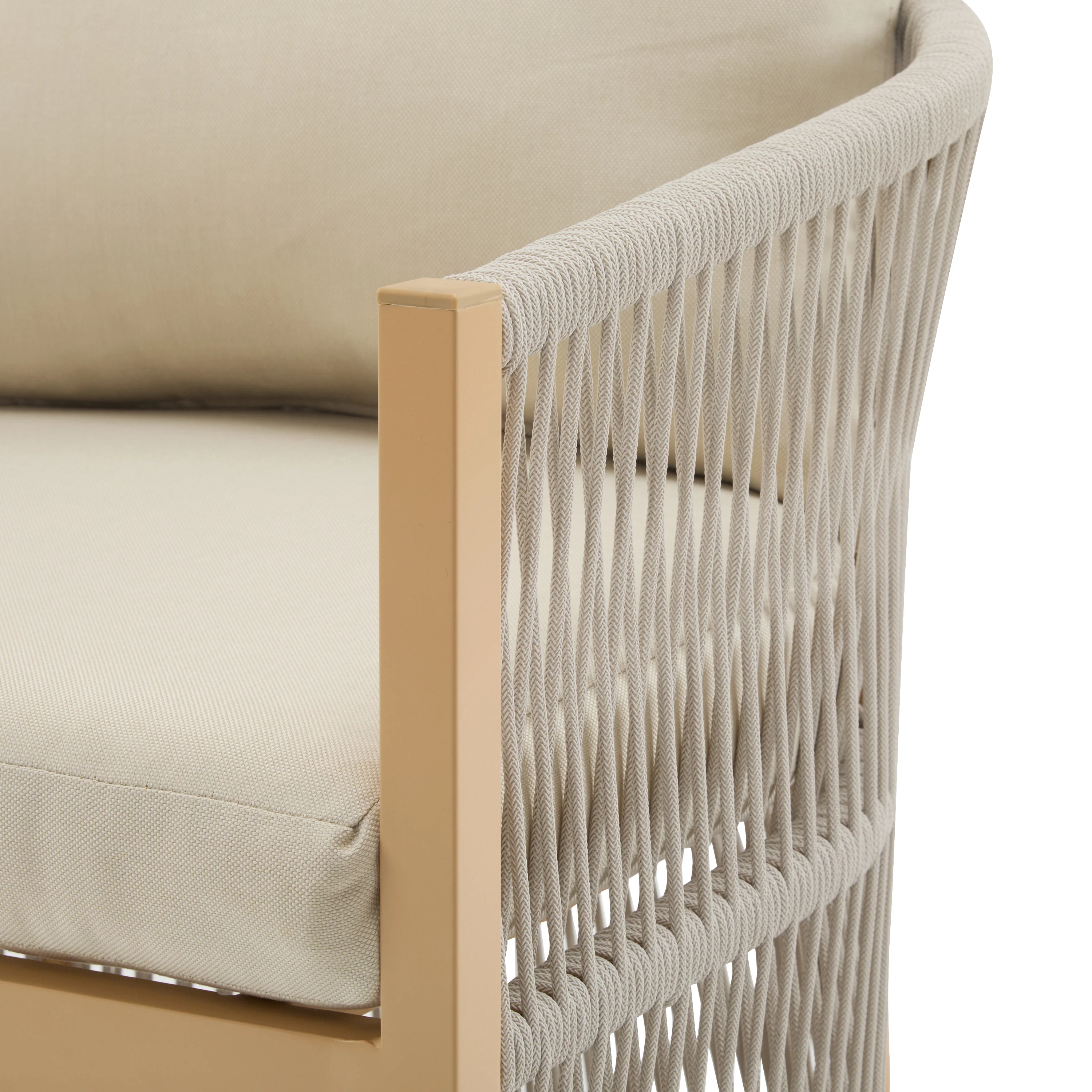 Walker Edison | Stylish Rope-Weave Design Curved Club Chair Set