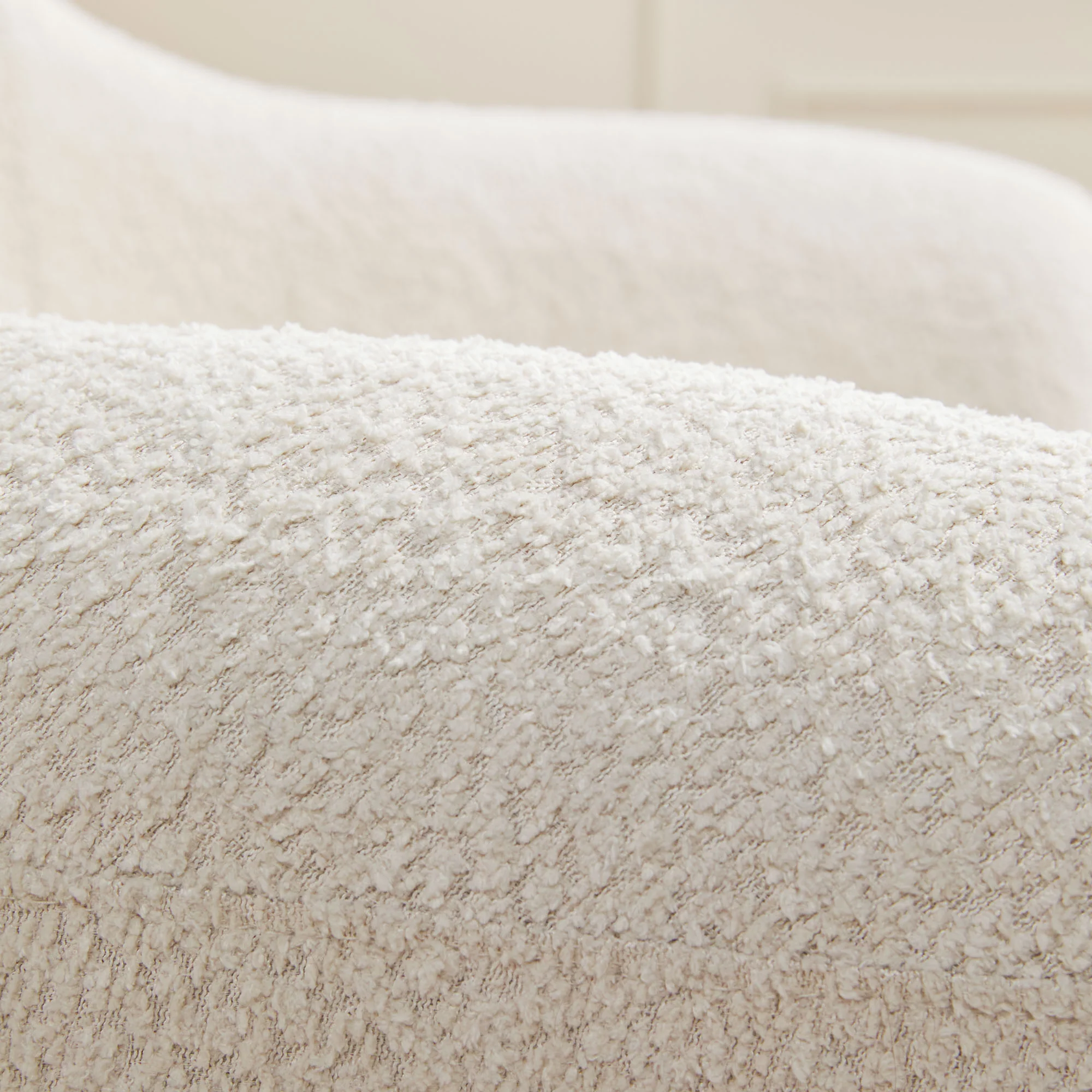 Linley Contemporary Bouclé Upholstered Accent Chair with Ottoman Set