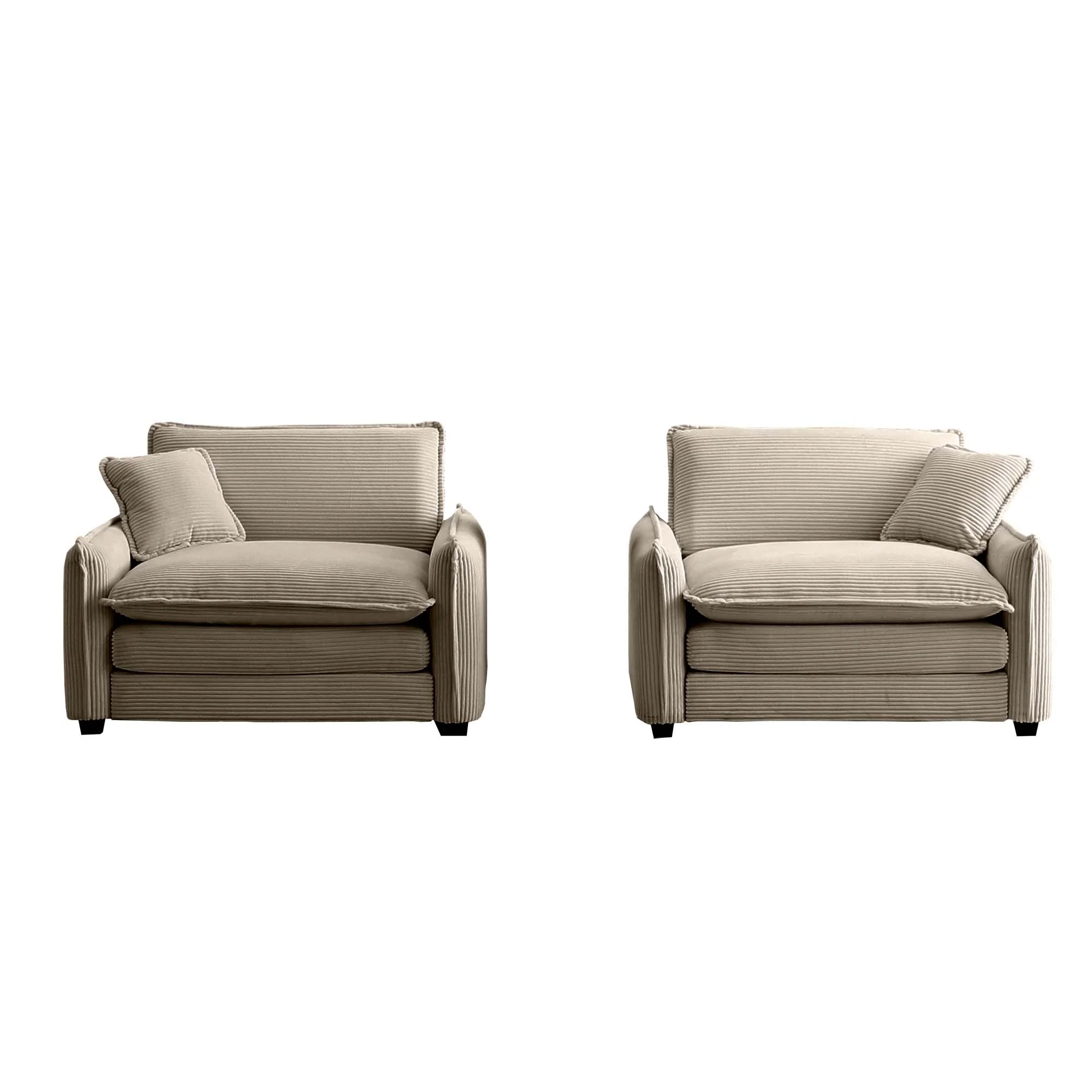Walker Edison | Corduroy Cloud Deep Seated Accent Sofa Chairs