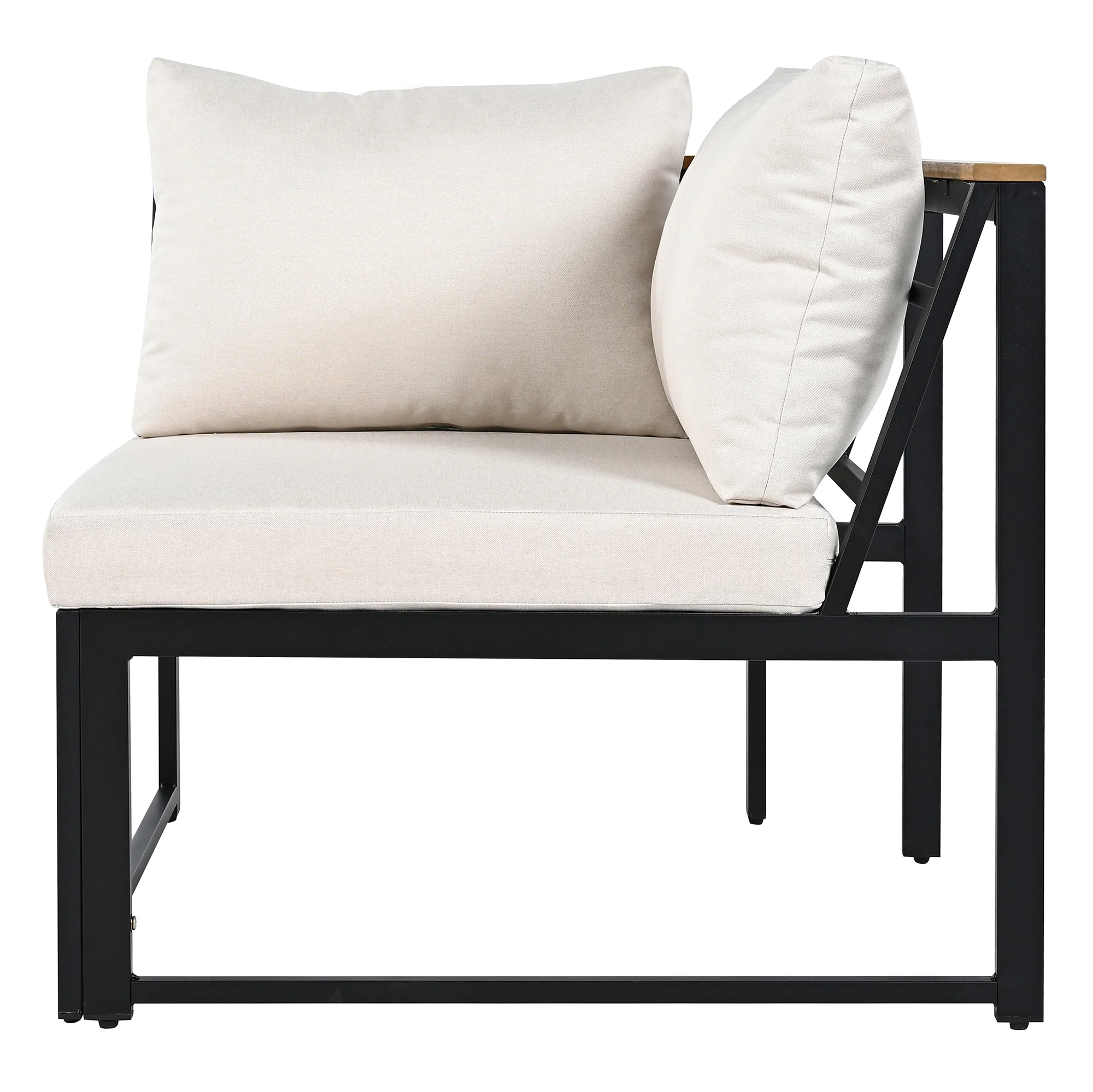 Walker Edison | 4 Pieces Outdoor Patio Sofa Sectional Set with Coffee and Side Tables