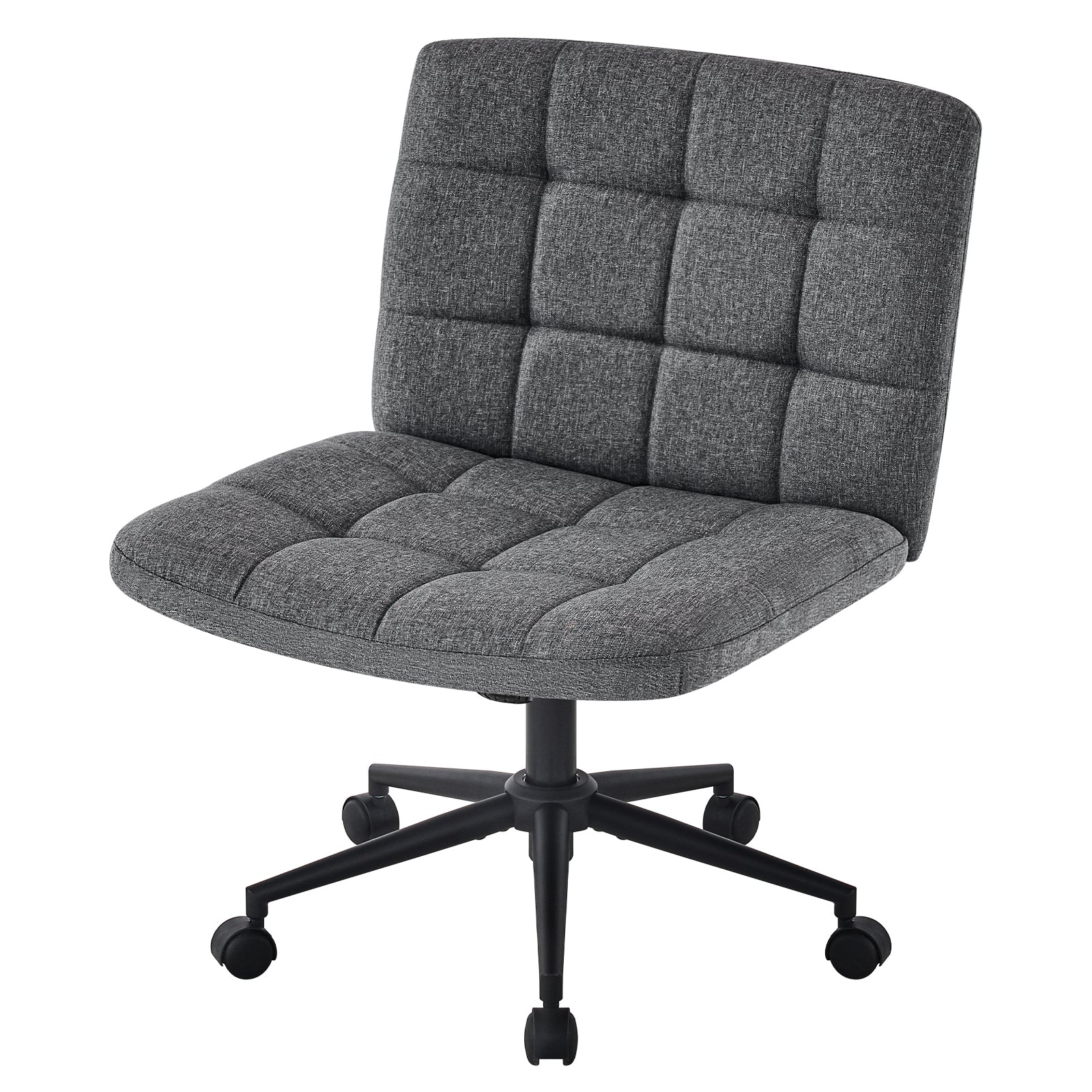 Walker Edison | Viral Wide Seat Linen Office Desk Chair with Wheels