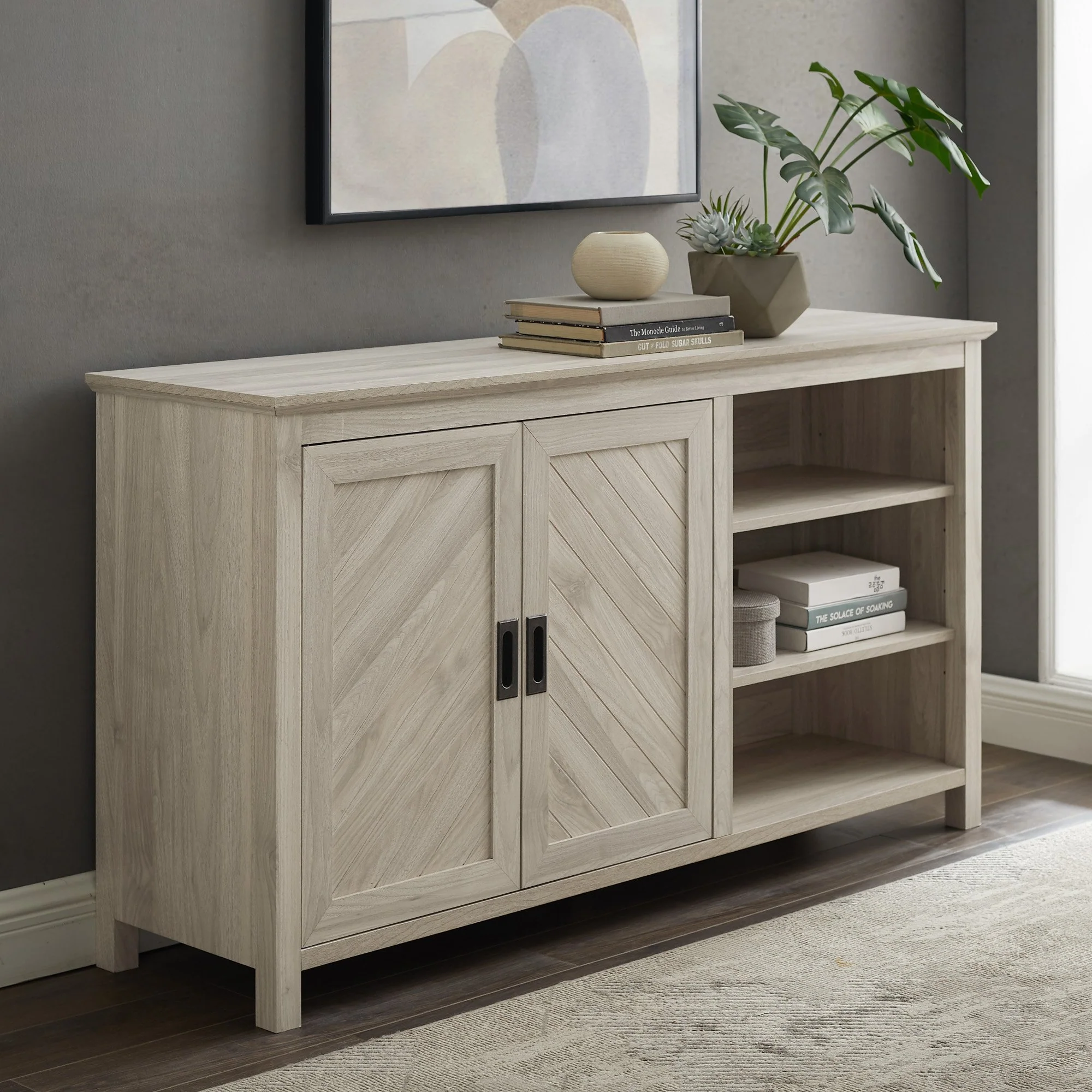 Mila Angled Groove Buffet Sideboard & TV Stand