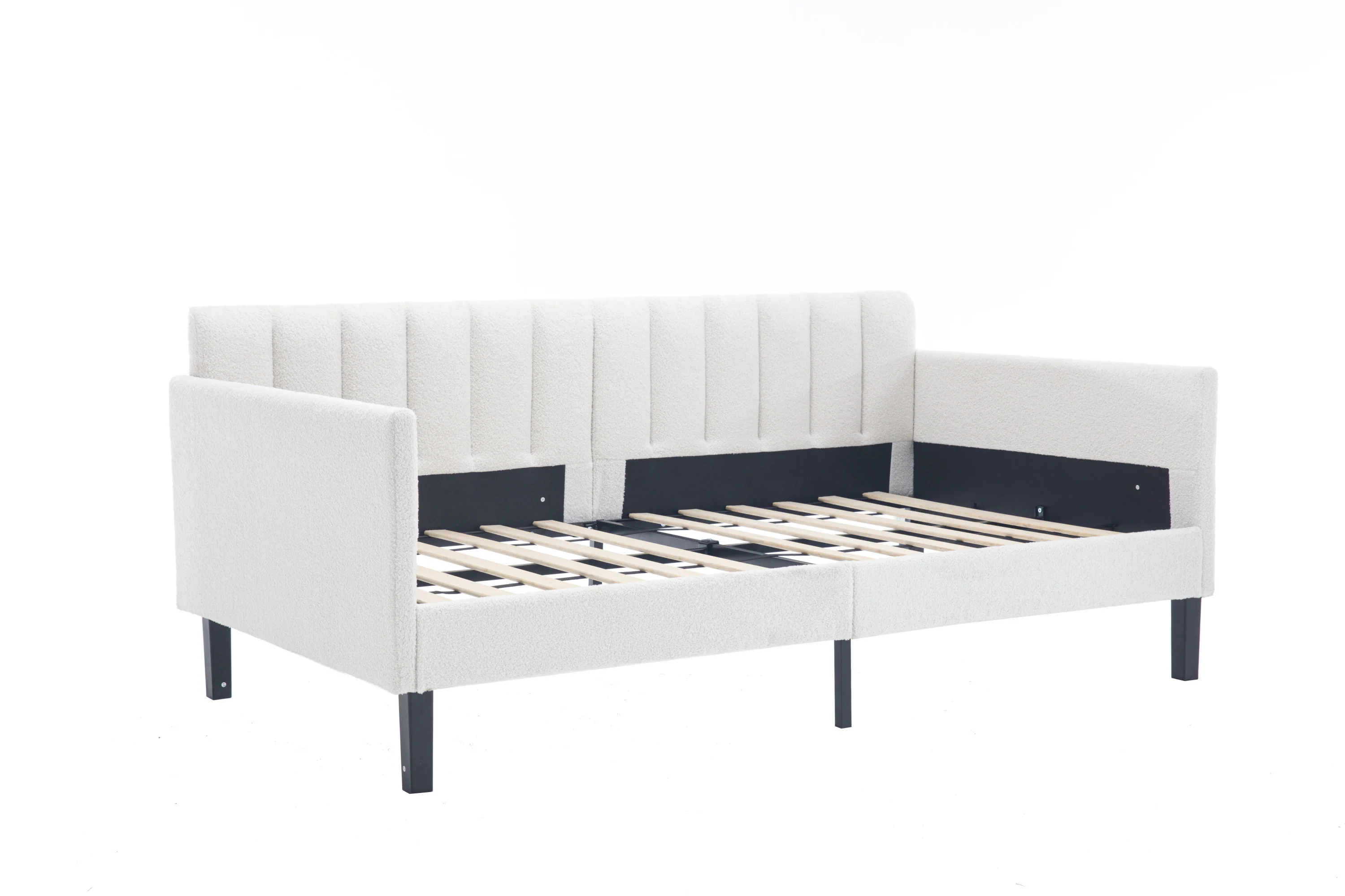 Walker Edison | Elena Twin Size Ivory Boucle Upholstered Daybed