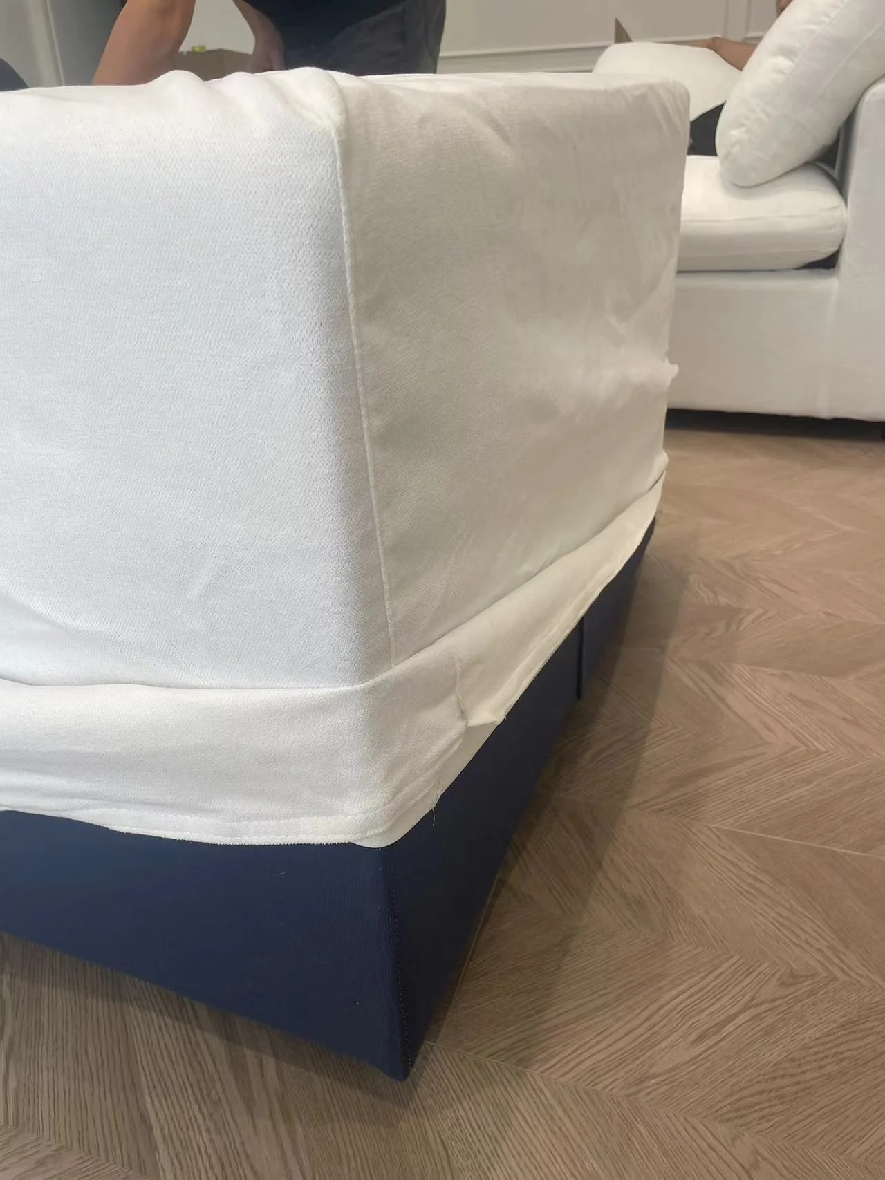 Walker Edison | Cloud Down Filled Comfort Modular Sectional Sofa Couch with Storage Ottoman