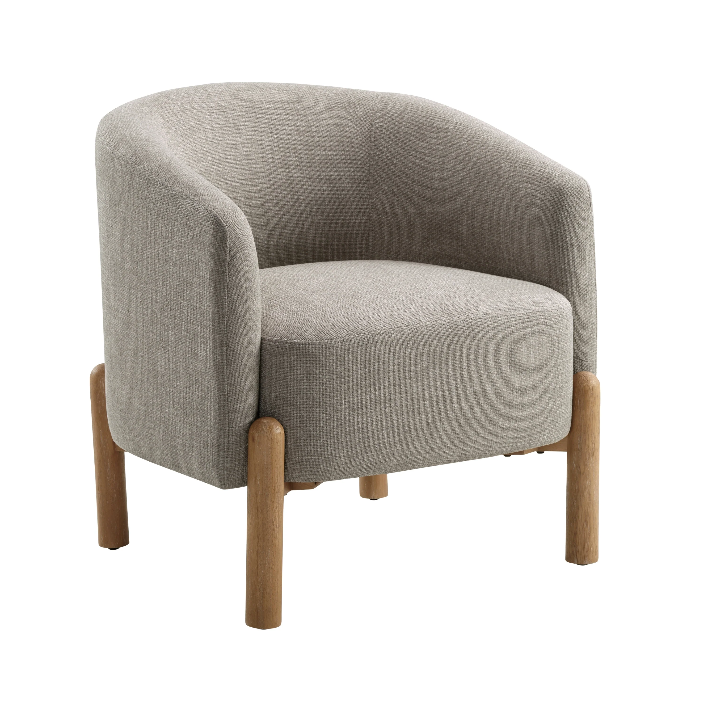 Walker Edison | Contemporary Style Accent Chair with Solid Wood Legs