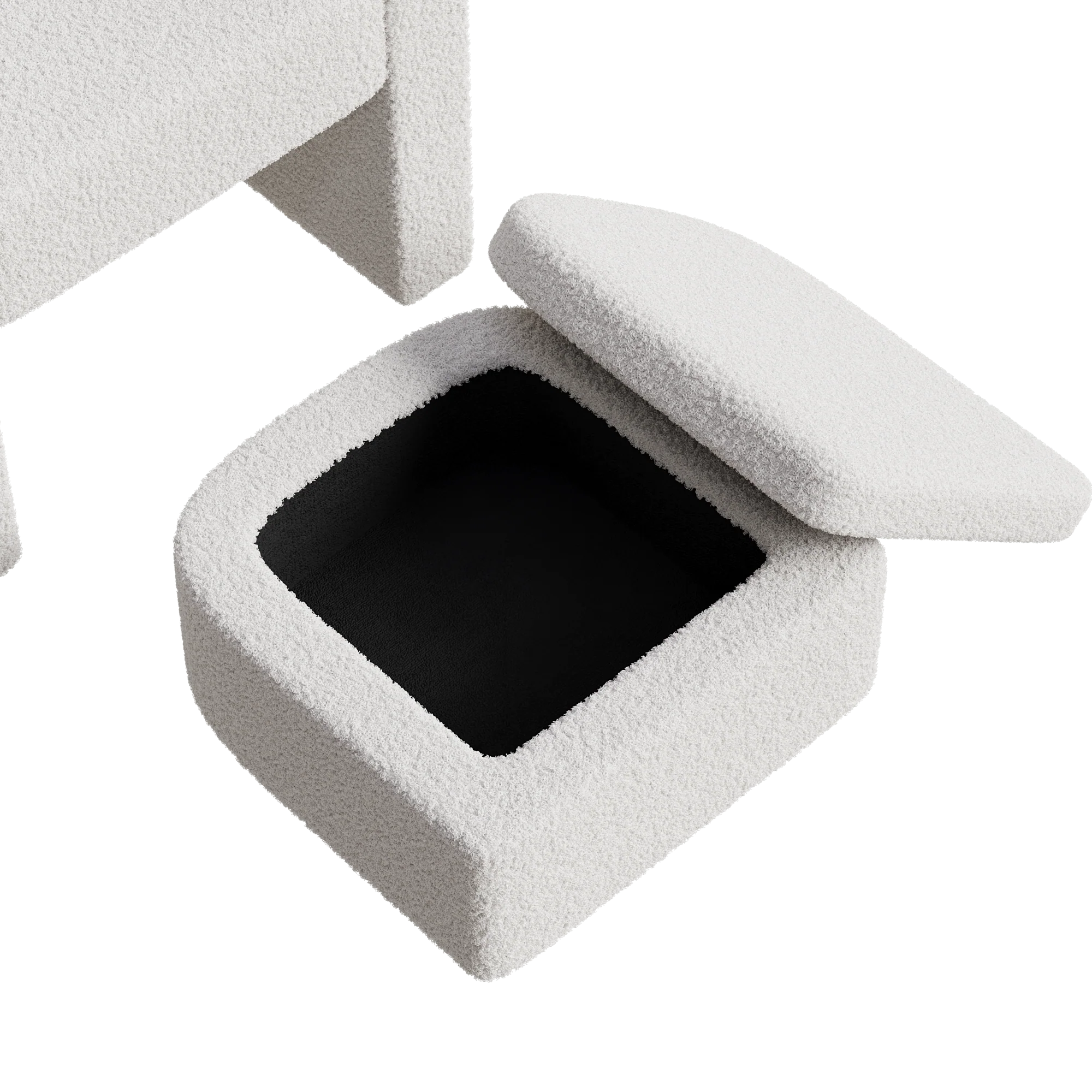 Walker Edison | Velvet Modern Accent chair and Footstool with Storage Set