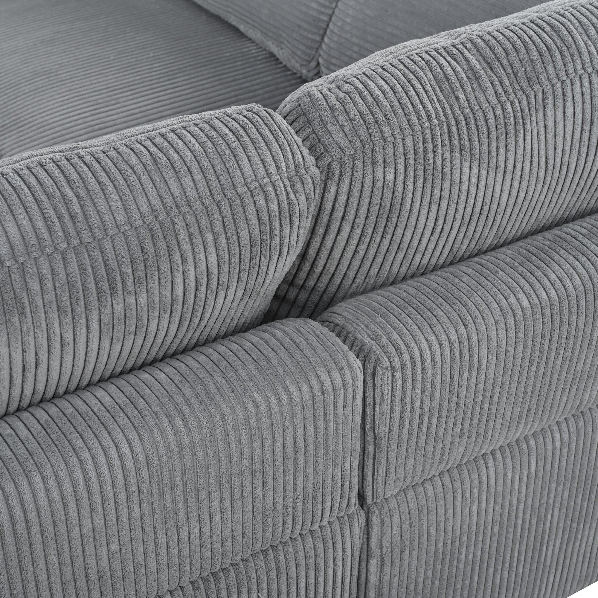 Walker Edison | Corduroy Modular Sectional Sofa with Ottoman