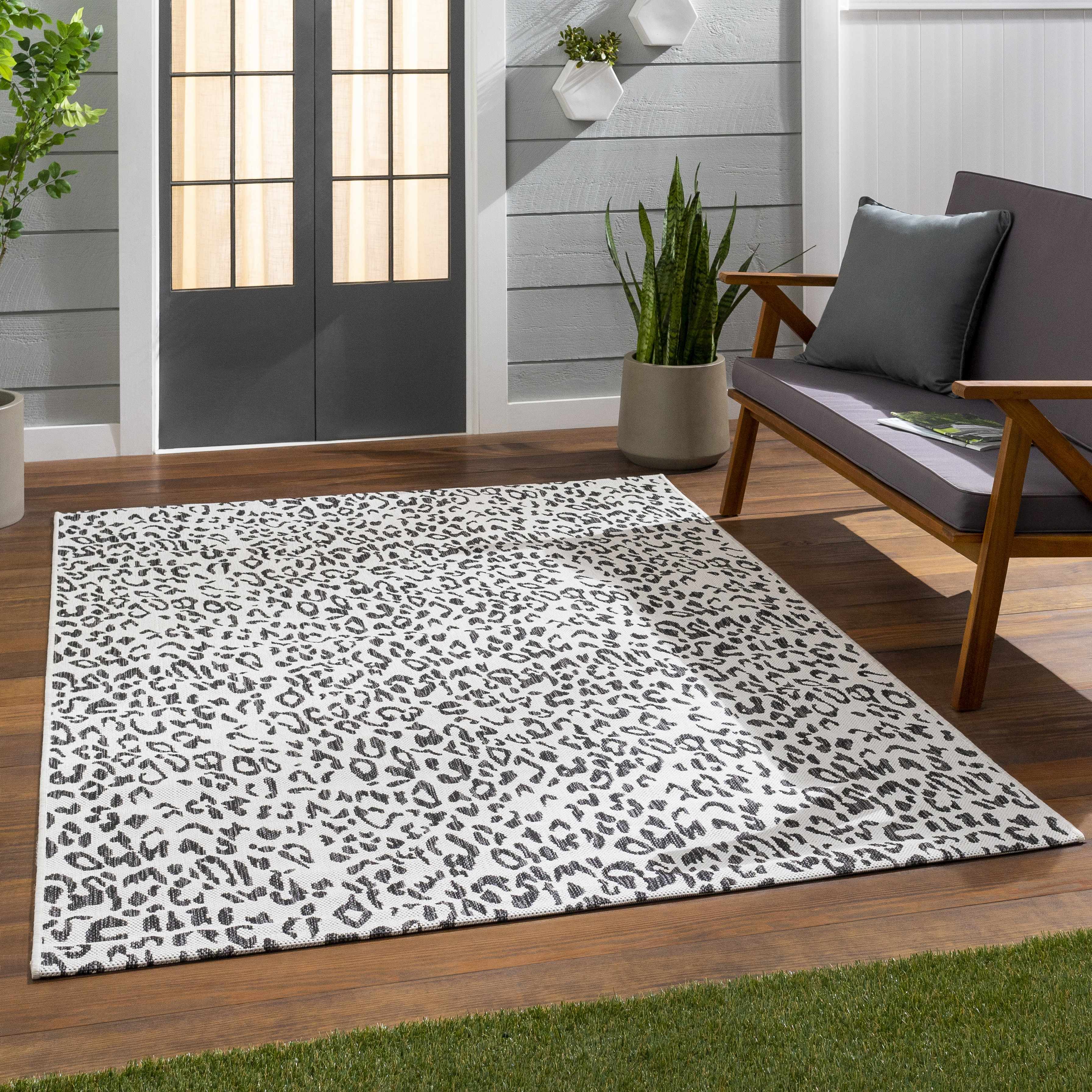 Boutique Rugs - Alderbury White Leopard Print Rug