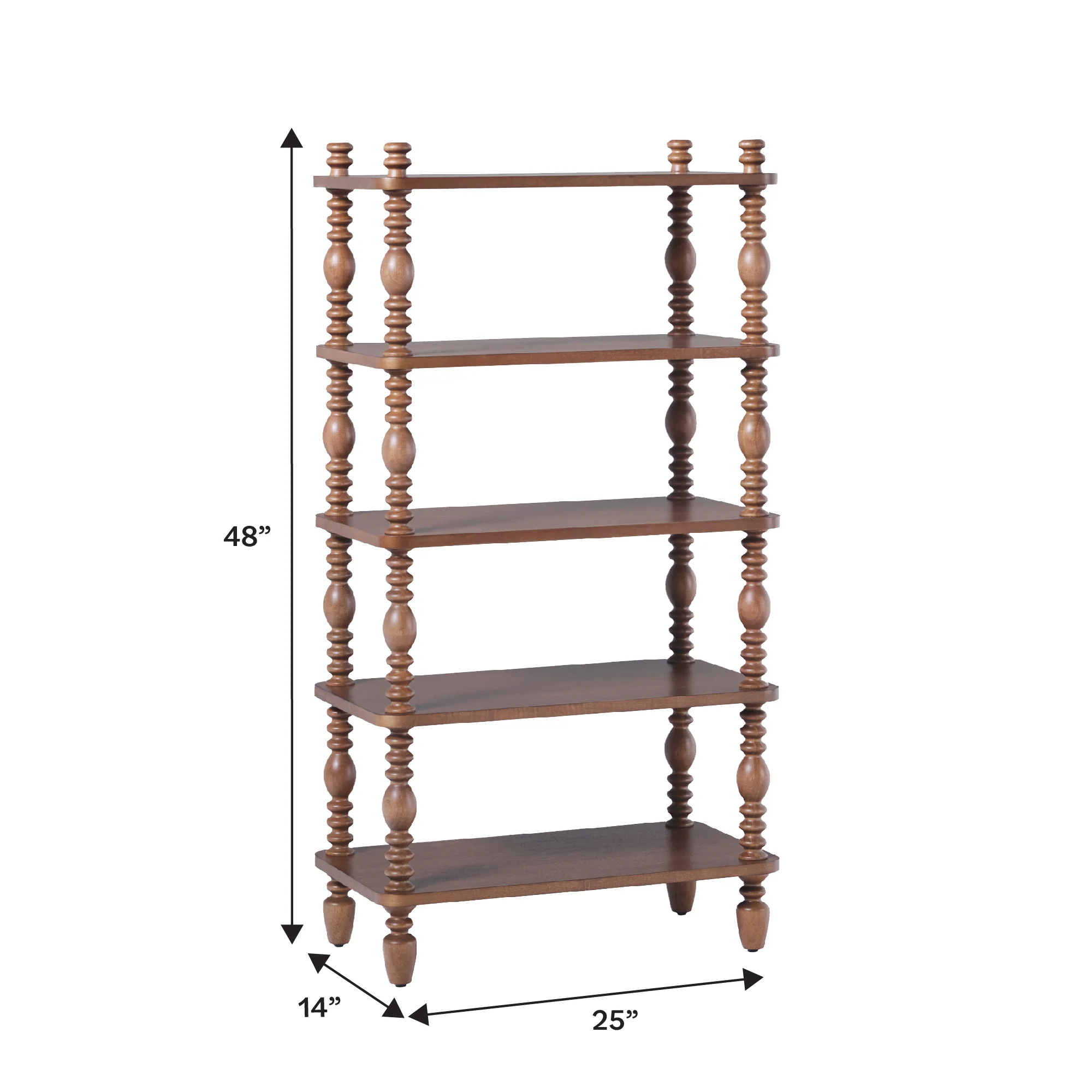 Traditional Vivienne Easy Assembly Solid Wood Short Bookshelf