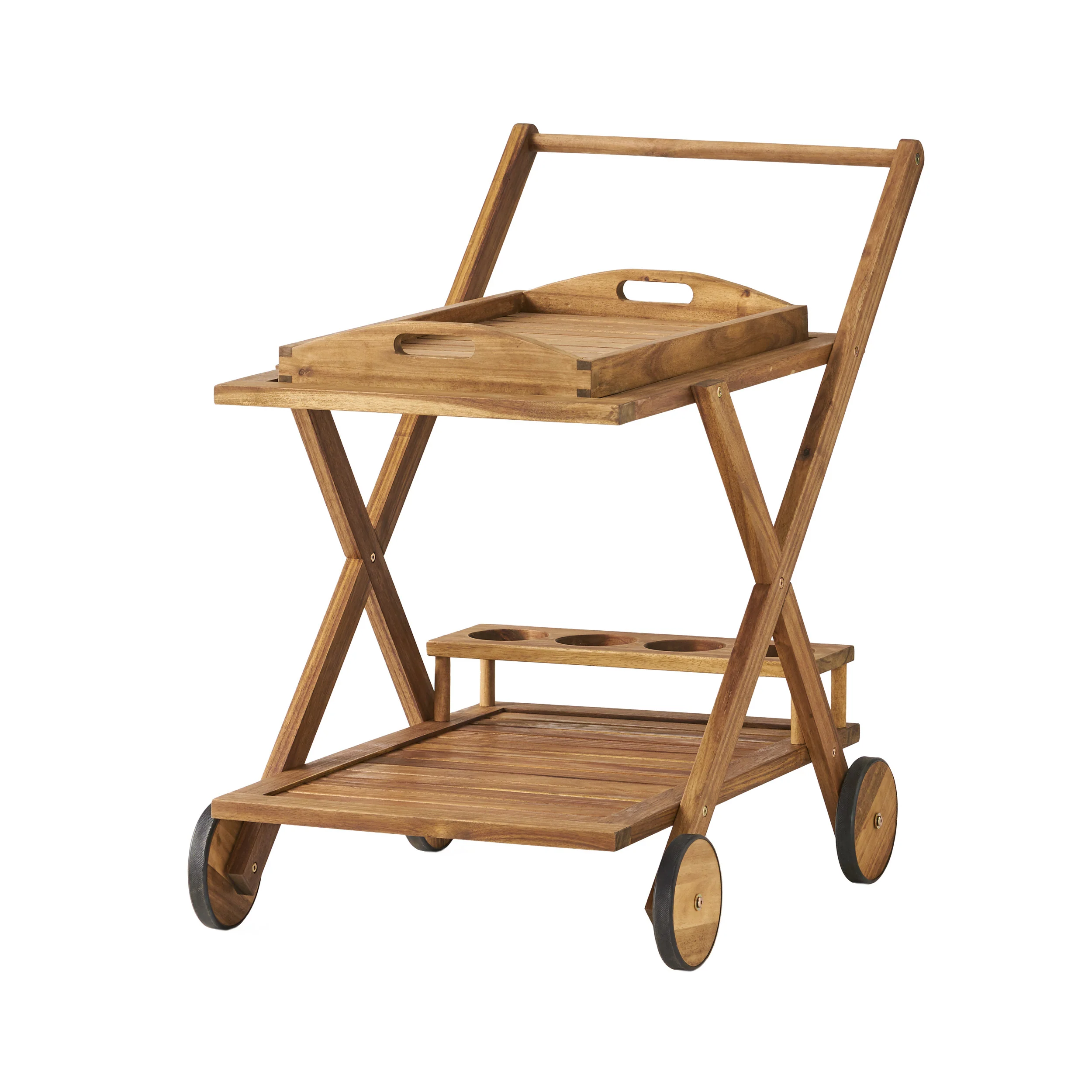 Walker Edison | Outdoor Patio Wood Bar Cart
