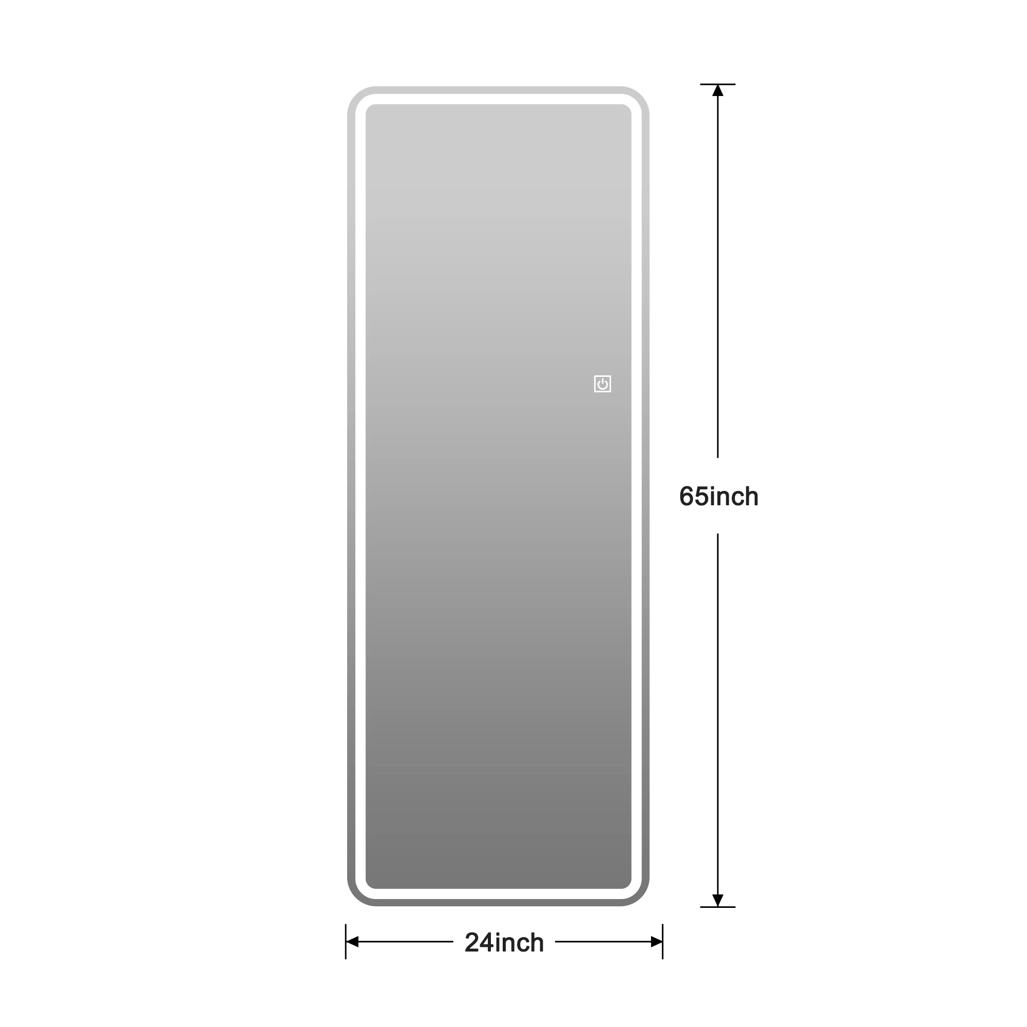 Walker Edison | LED Light Full Length Floor Mirror 64x21 Inches