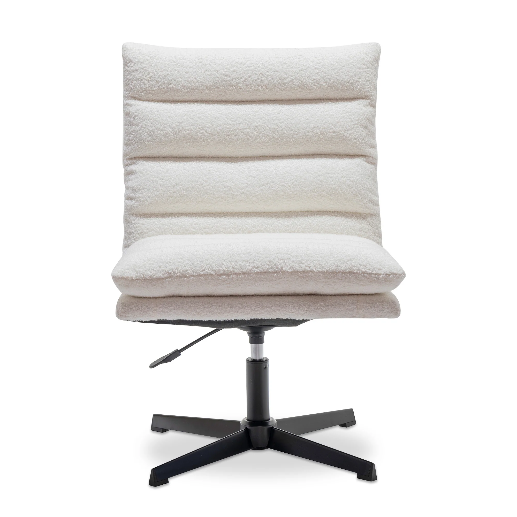 Walker Edison | Beige Teddy Swivel Wide Desk Chair