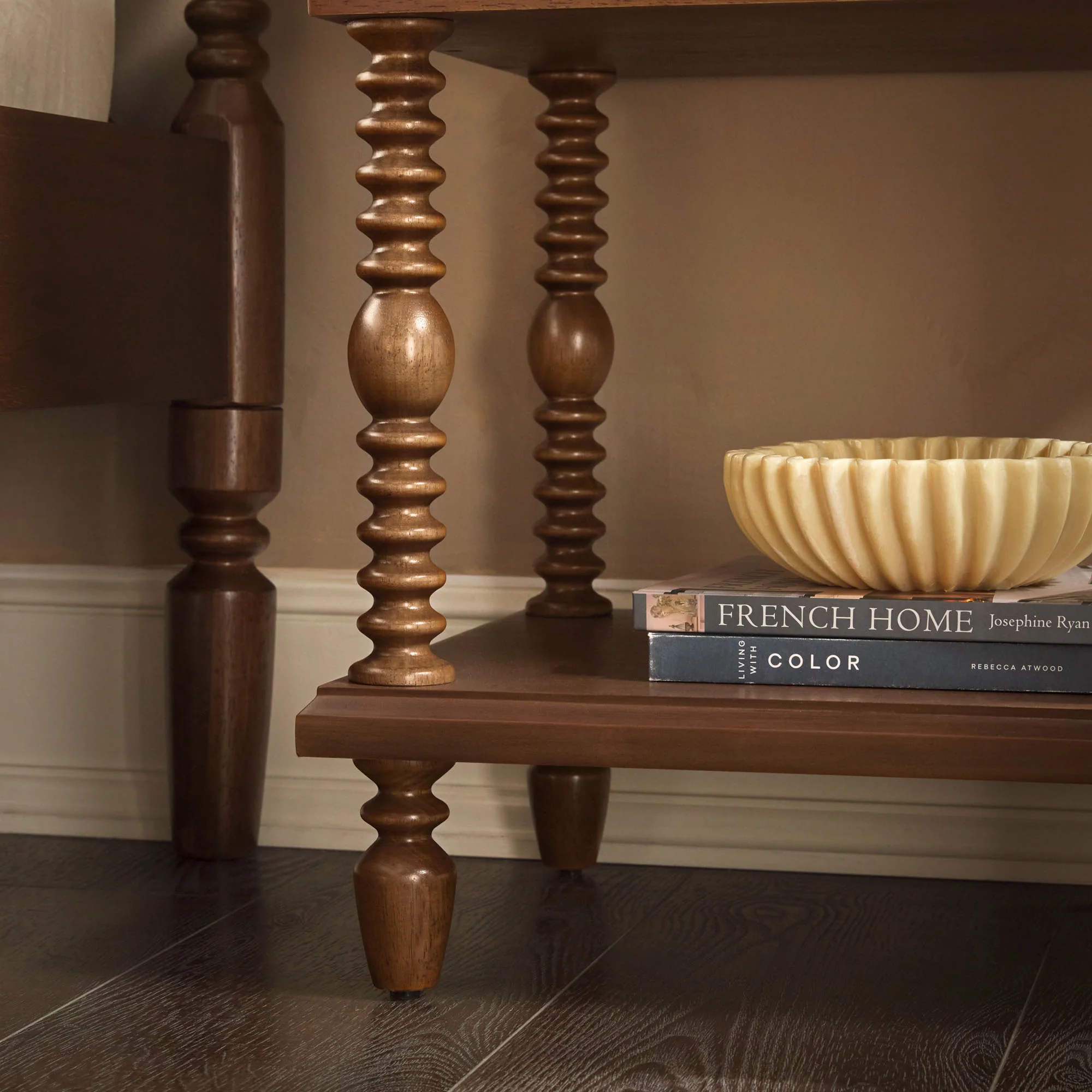 Traditional Vivienne Easy Assembly Solid Wood Nightstand