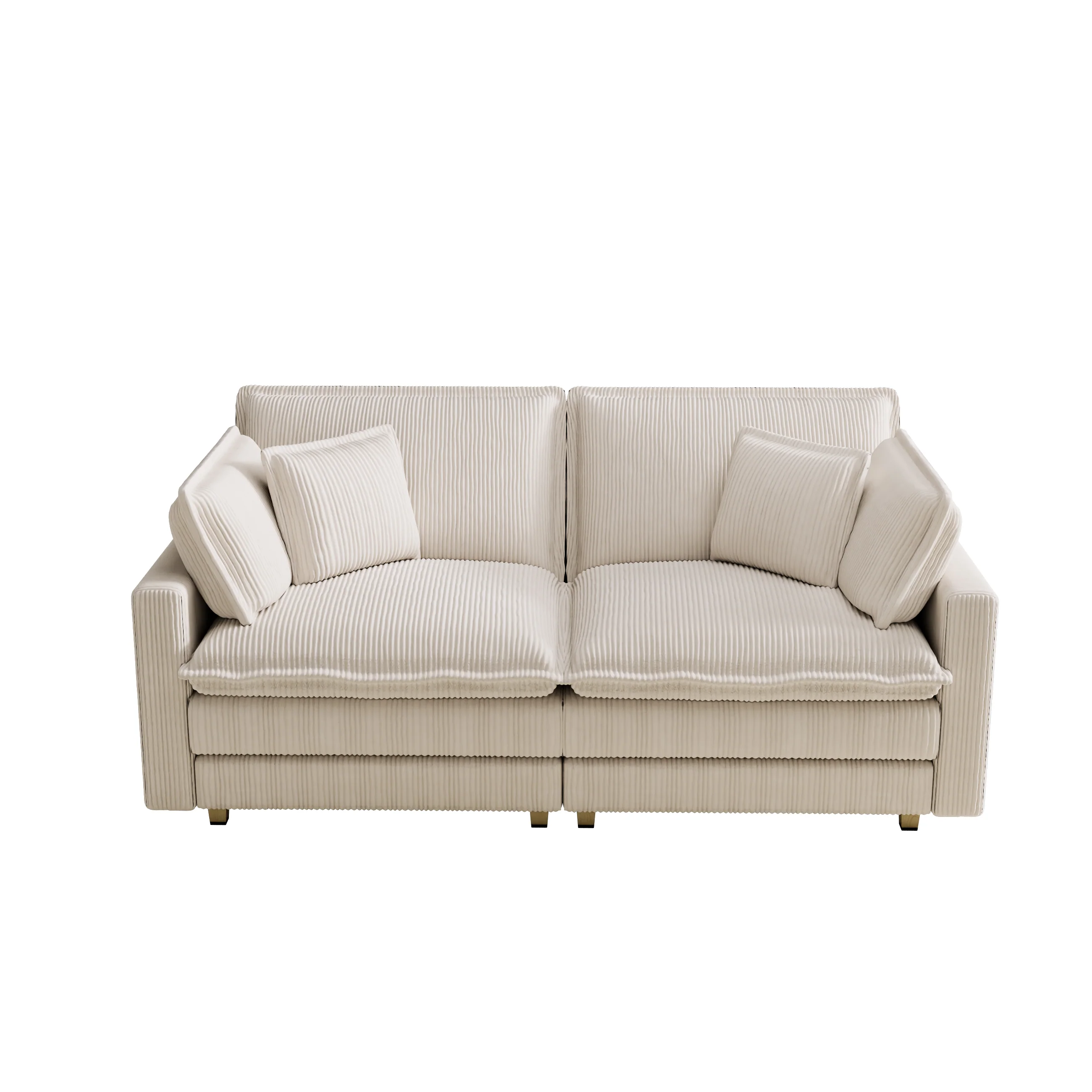 Walker Edison | Deep Seat Loveseat Sofa with Pillows