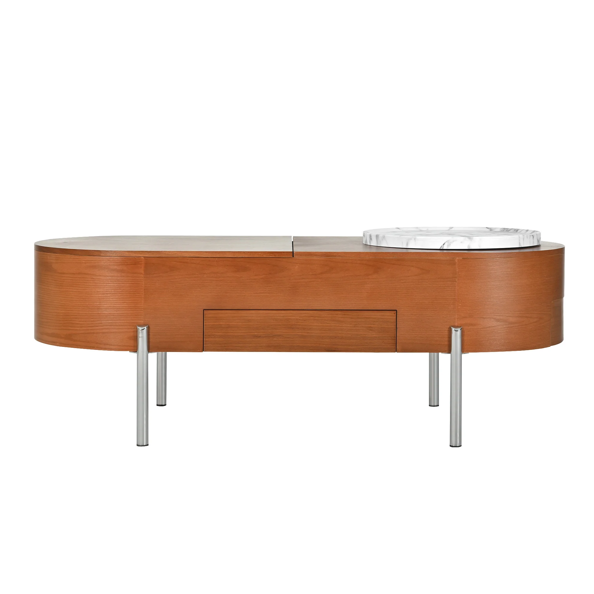 Walker Edison | Modern Lift Top Coffee Table with Marble Pattern Tray and Storage