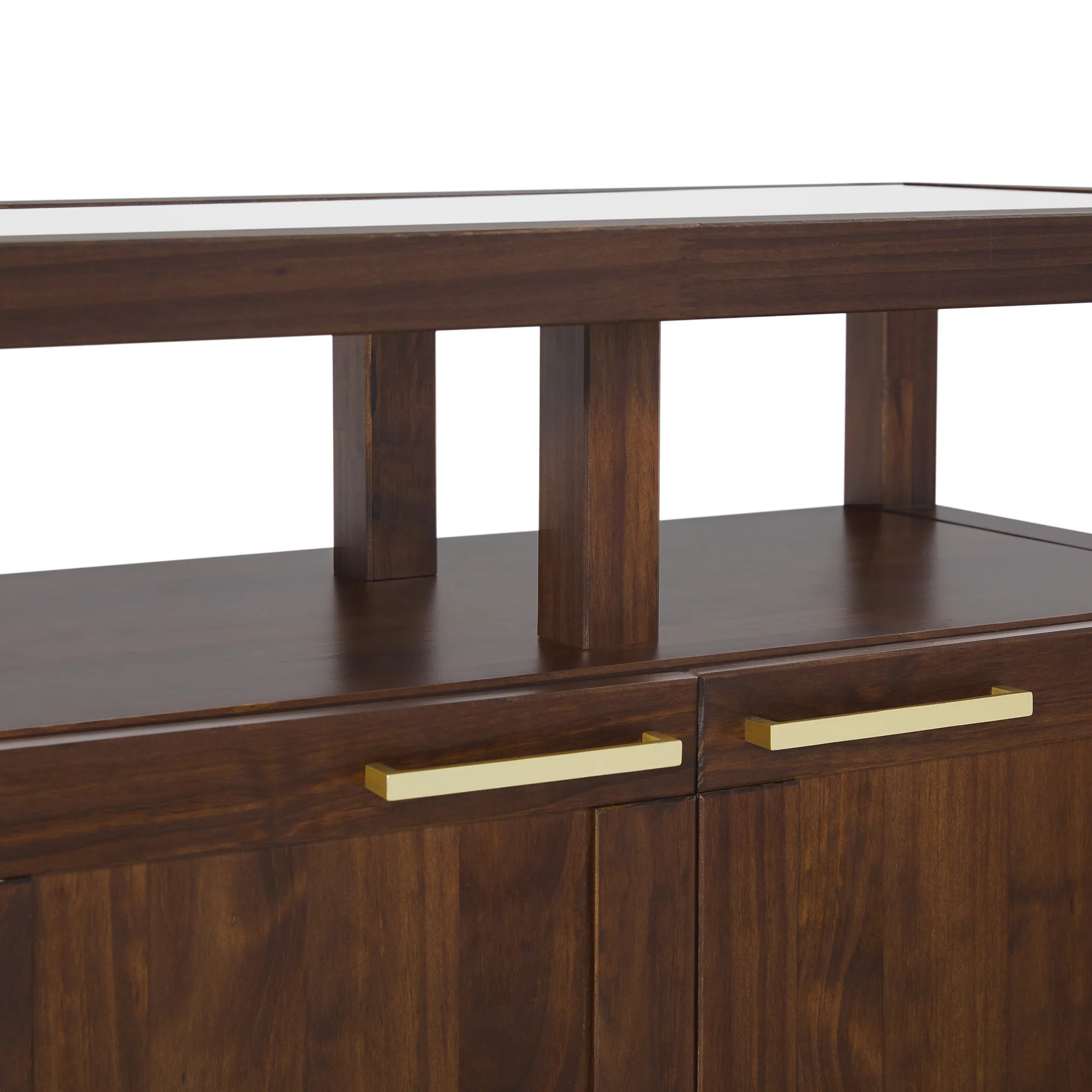 Isla Modern TV Stand with Glass Top