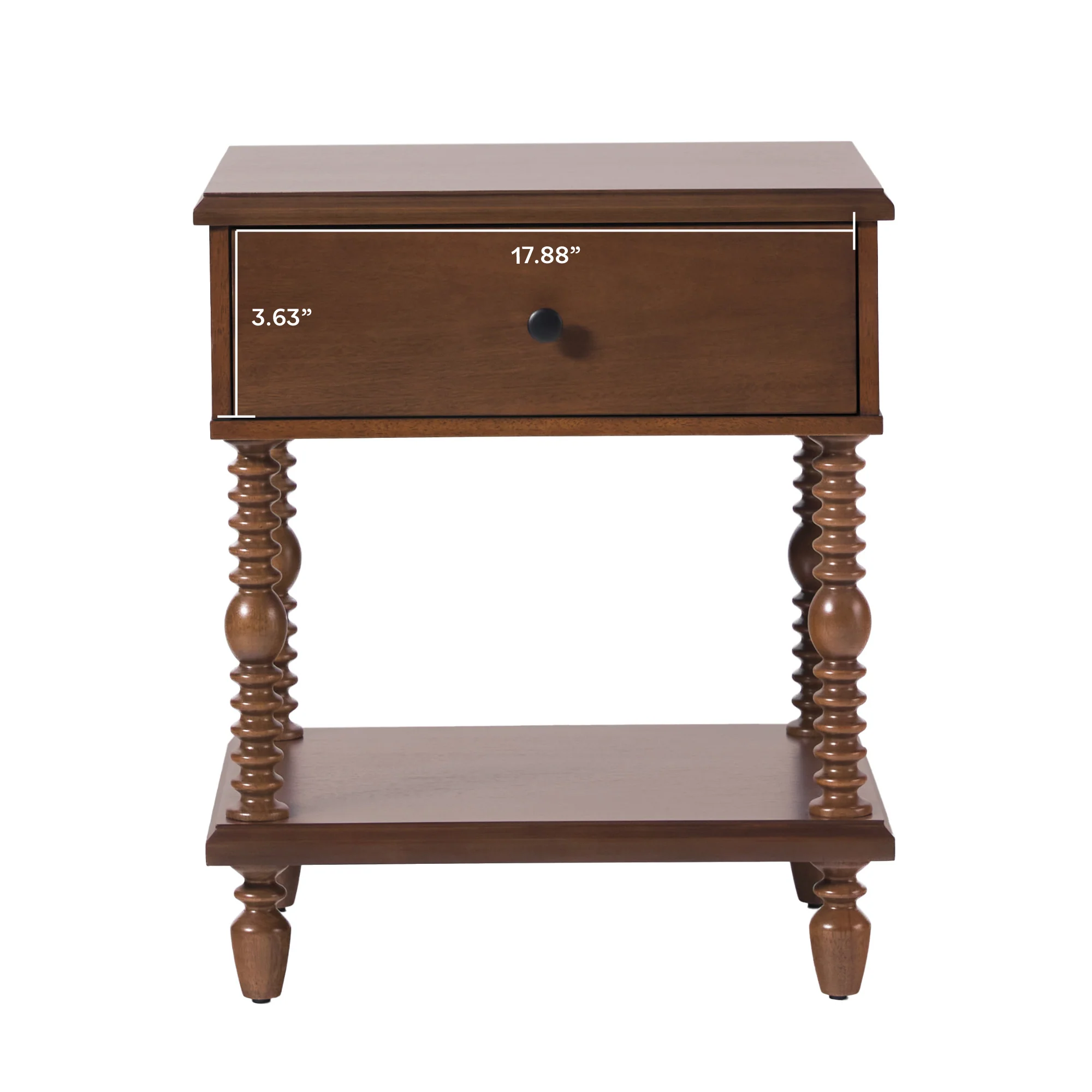 Traditional Vivienne Easy Assembly Solid Wood Nightstand